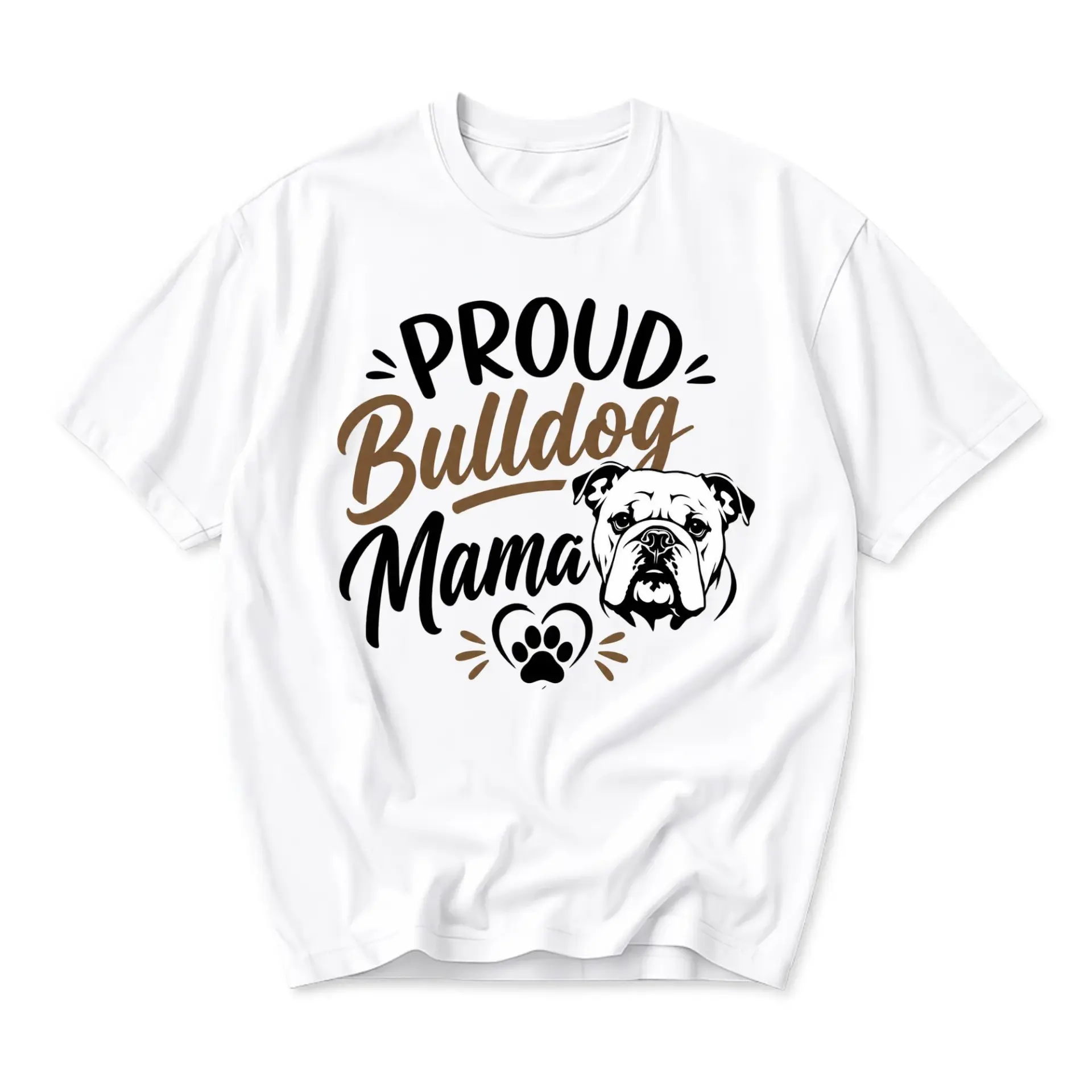 Funny Shirt Proud Mama Graphic Tee White Unisex Crew Neck Casual Everyday