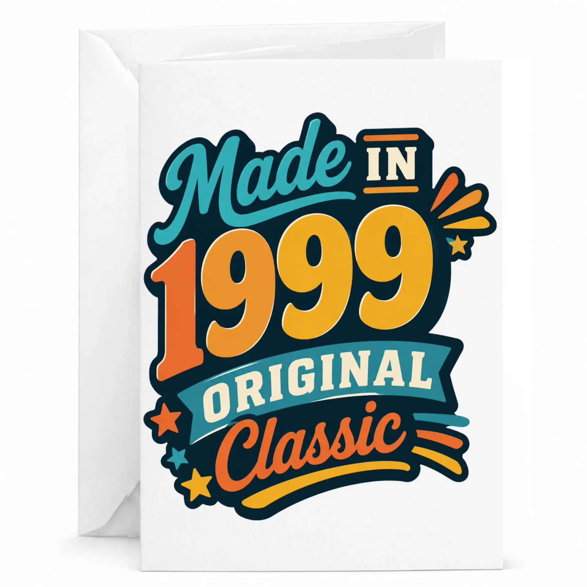 Birthday Card Made in 1999 Original Classic Greeting Card for Milestone Birthday Celebration Nostalgic Retro Themed Gift
