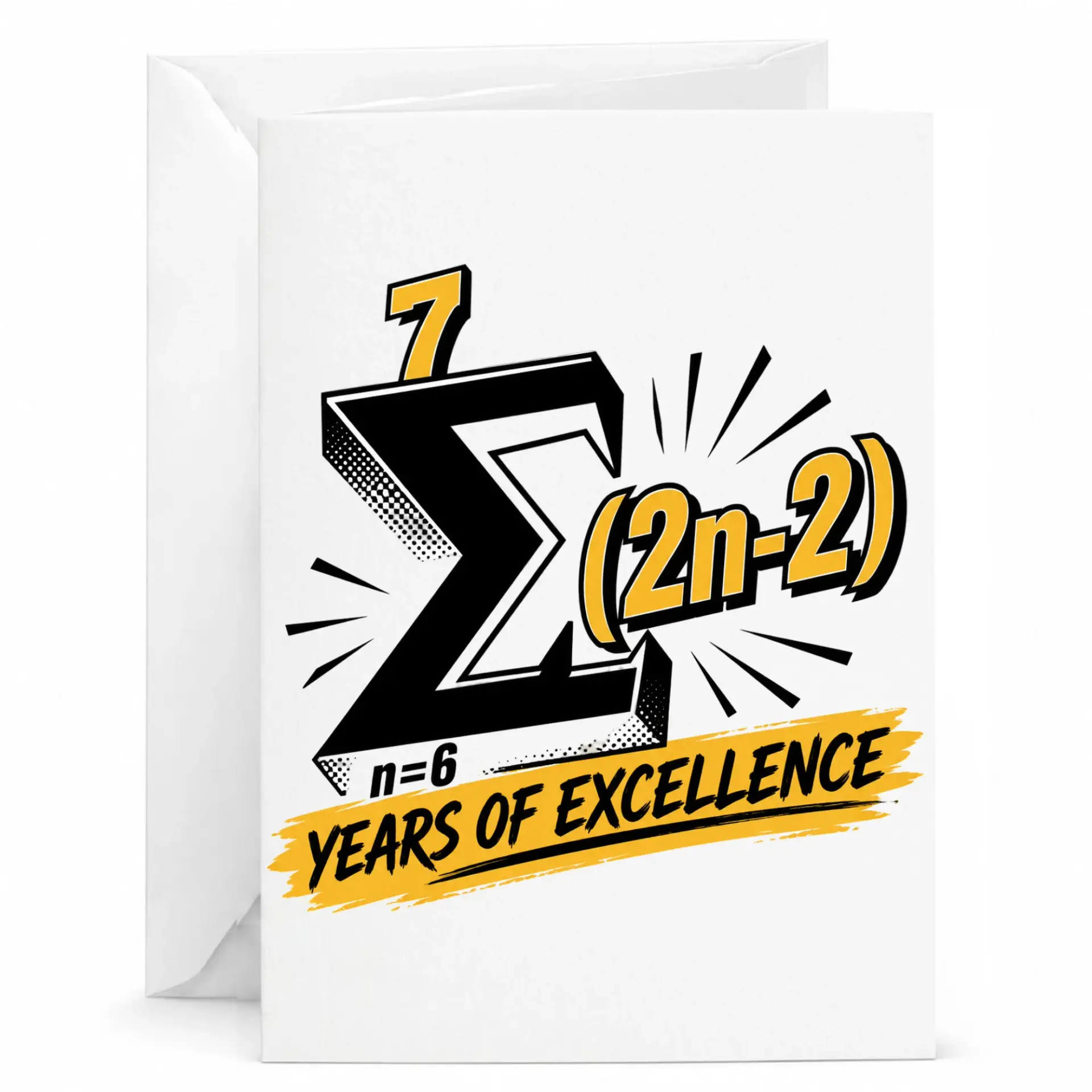 Funny Math Anniversary Greeting Card for Engineering Professionals and Educators with Sigma Notation Design