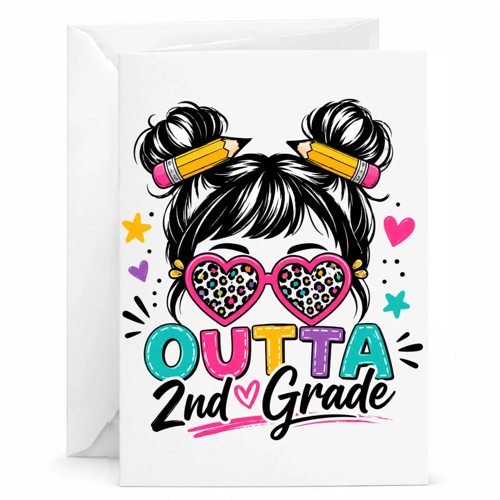 Greeting Card Outta 2nd Design Fun School Stationary for Milestone Achievements and Special