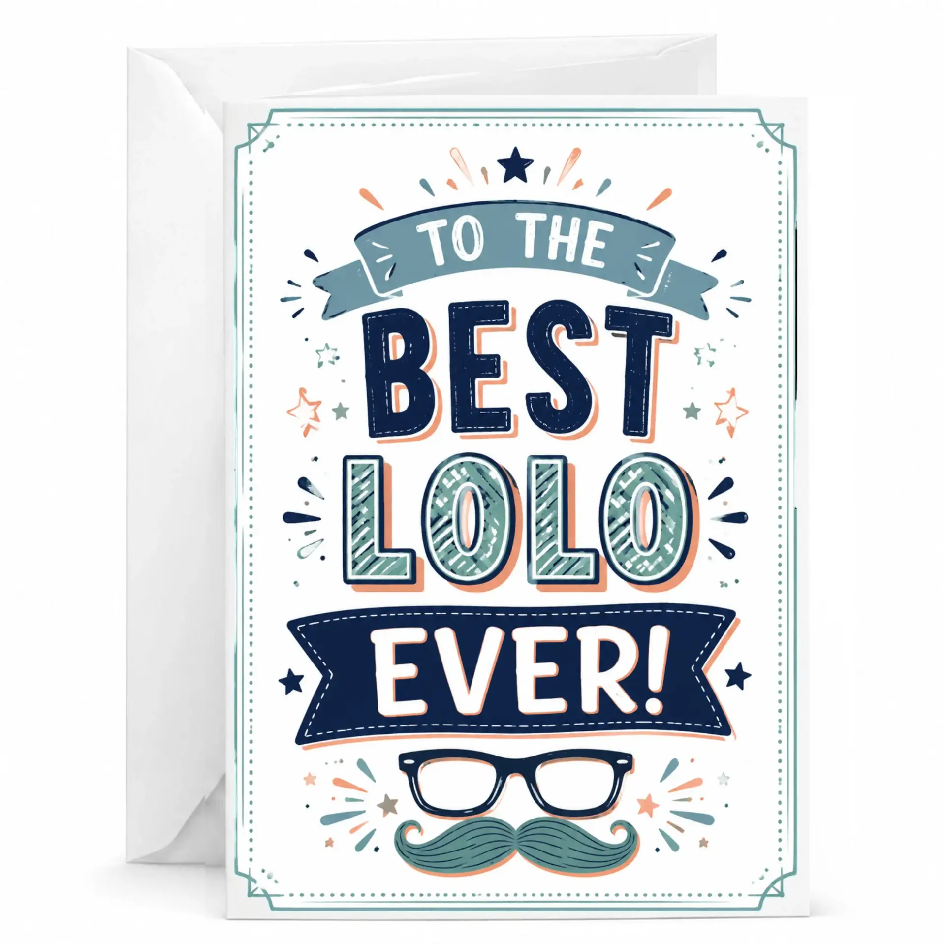 Greeting Card to the Best Lolo Ever Funny Sentiment Card for Grandfather Birthday Appreciation Gift with White Envelope