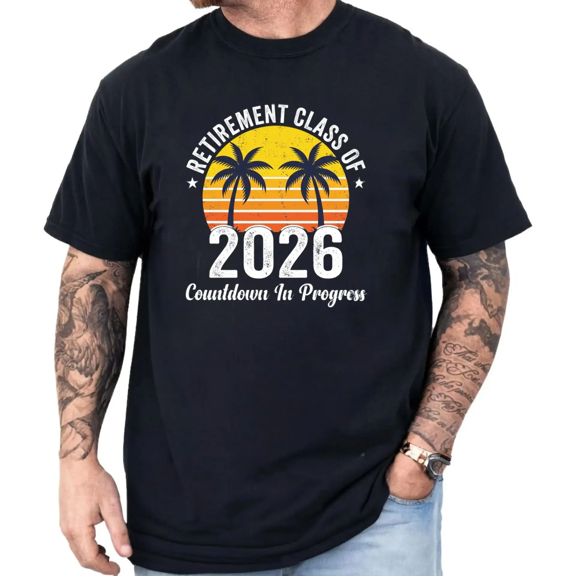 Graphic Tee Retirement Class of 2026 Countdown in Progress Unisex Crew Neck Casual Everyday Printed Cotton Shirt