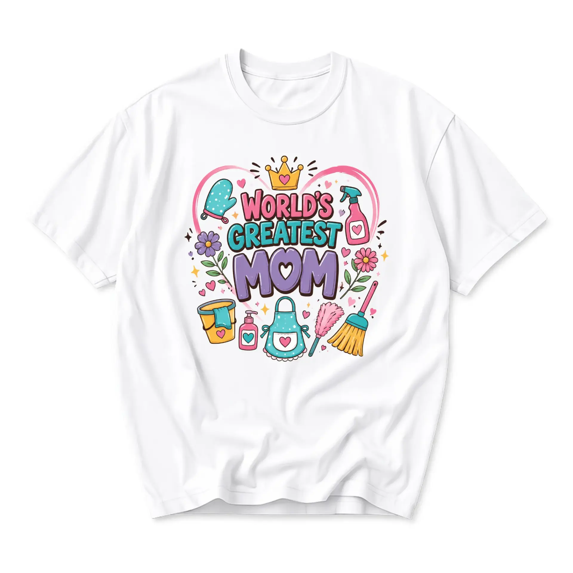 Graphic Tee World Greatest Mom T-Shirt Casual Unisex Crew Neck Apparel for Everyday Wear and Gift Giving