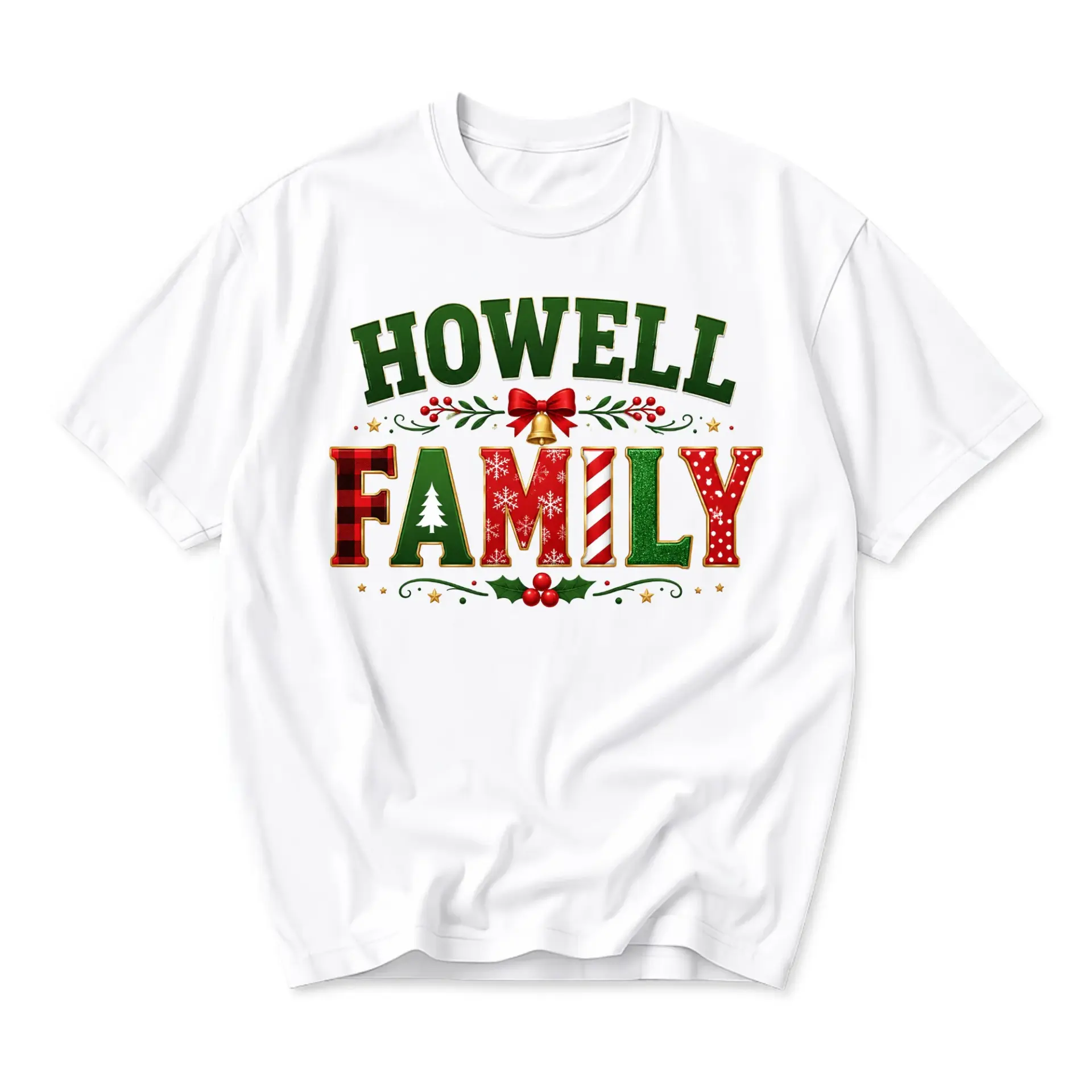 Graphic Tee Family Christmas Holiday Shirt Seasonal Unisex Crew Neck Short