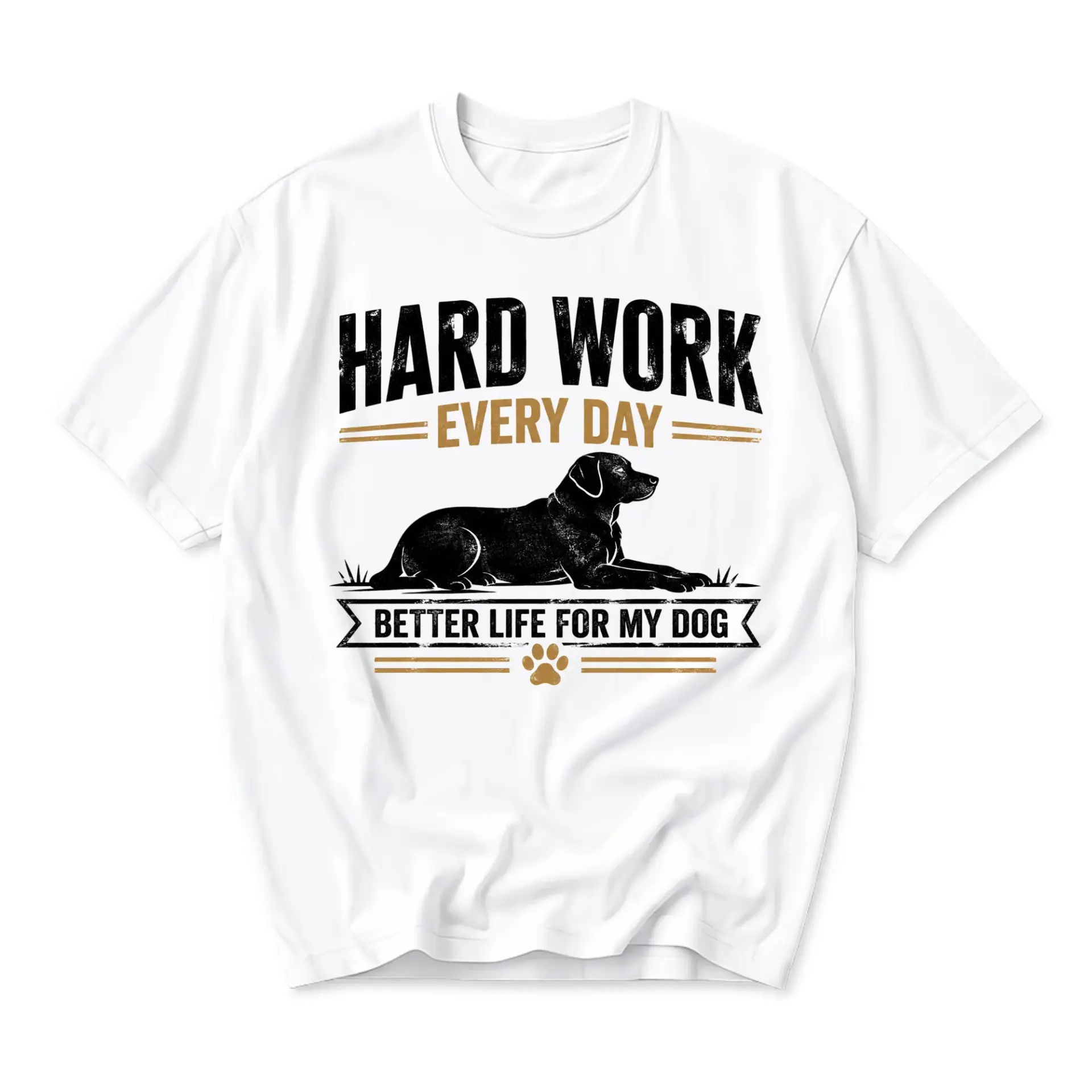 Funny Shirt Hard Work Every Day for Graphic Printed Unisex Crew Neck Casual