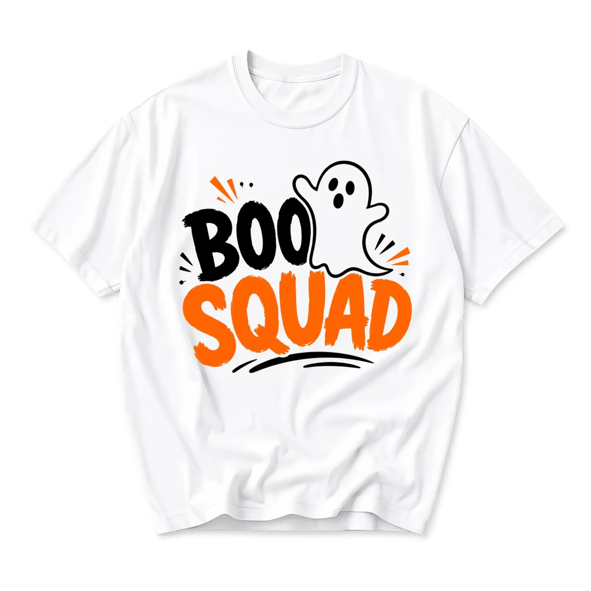 Funny Shirt Boo Squad Graphic Tee Unisex Crew Neck Short Sleeve Casual Cotton Blend Apparel for Seasonal Outfit