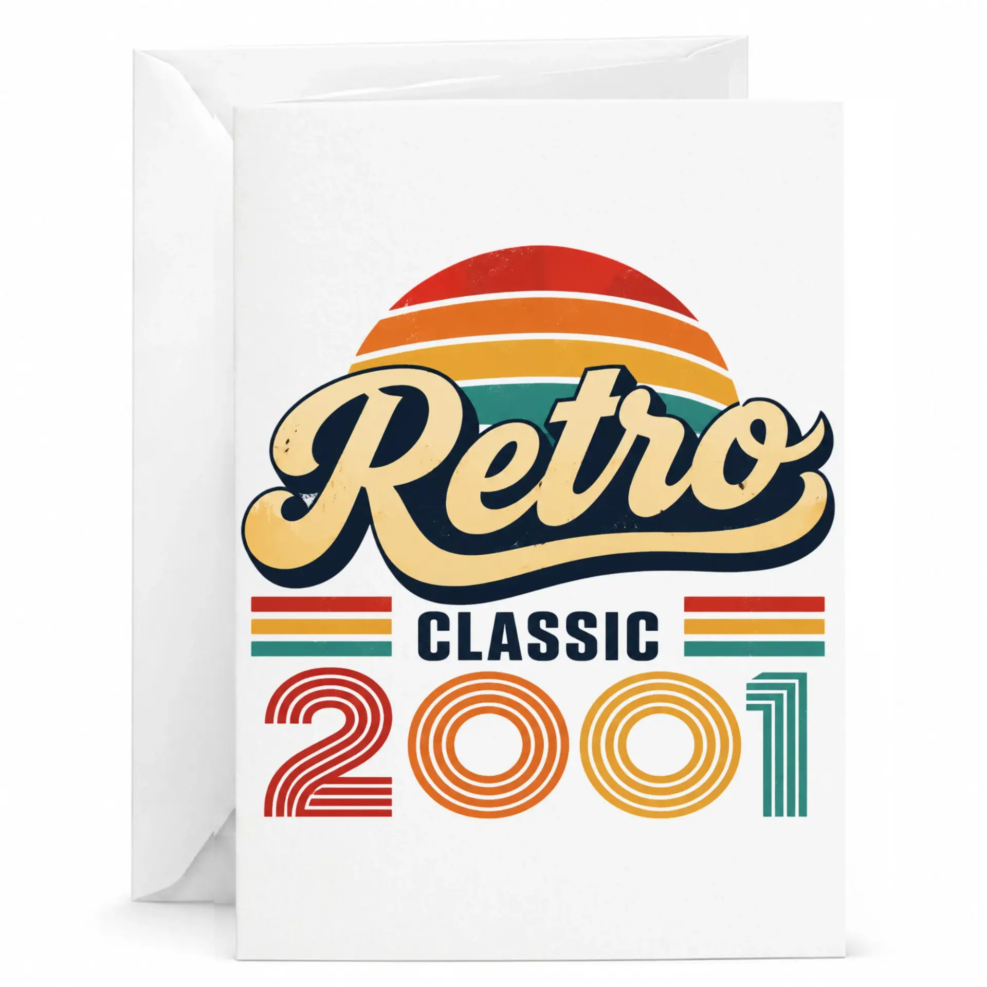 Birthday Card Retro Classic 2001 Vintage Style Graphic Greeting Card for Special Milestone Celebrations and Anniversaries