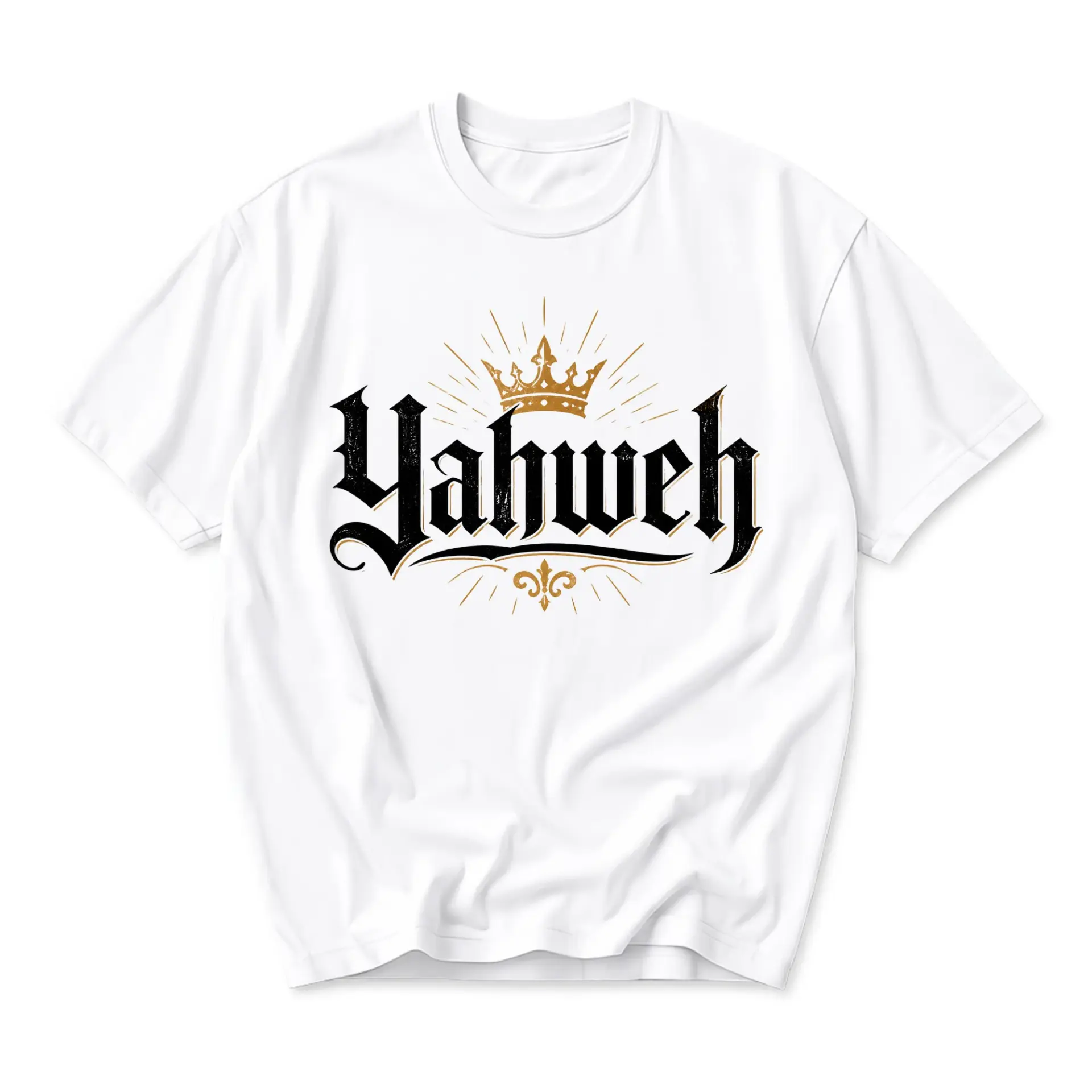 Graphic Tee Yahweh Crown Religious Art Unisex Crew Neck T-Shirt Comfortable Casual Everyday Wear Cotton Blend Shirt