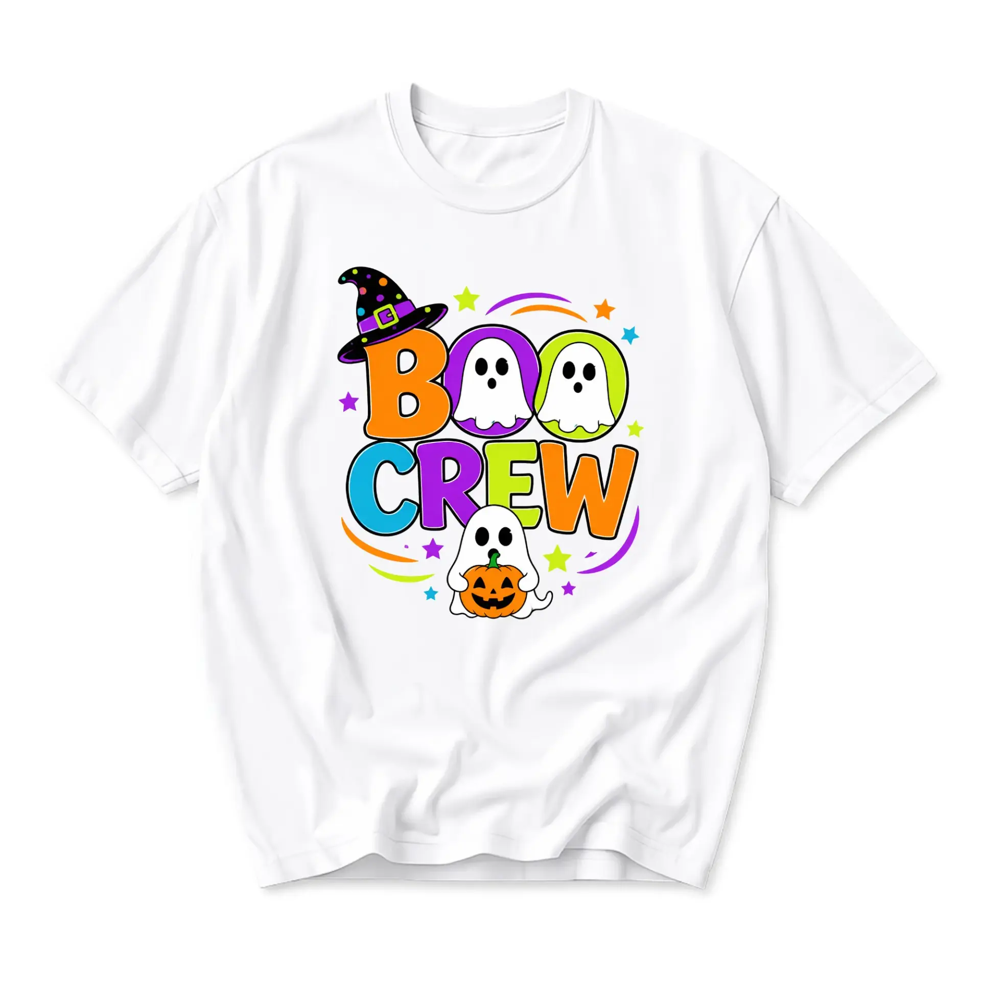 Funny Shirt Boo Crew Halloween Ghost Graphic Tee Unisex Casual Apparel for Festive Parties and Everyday Comfort Wear