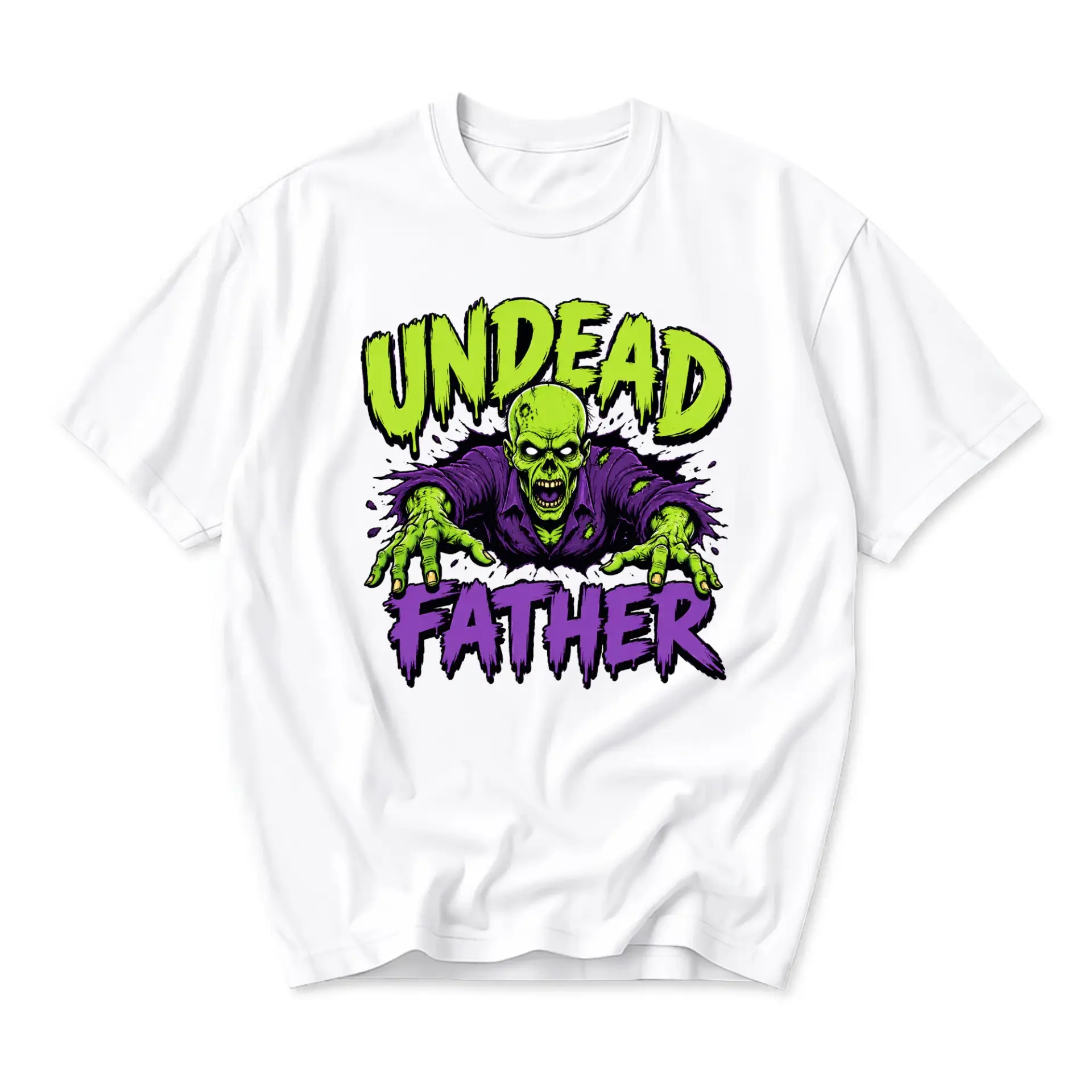 Funny Shirt Undead Father Graphic Tee Horror Themed Unisex Apparel Comfortable Casual Short Sleeve Crew Neck Top