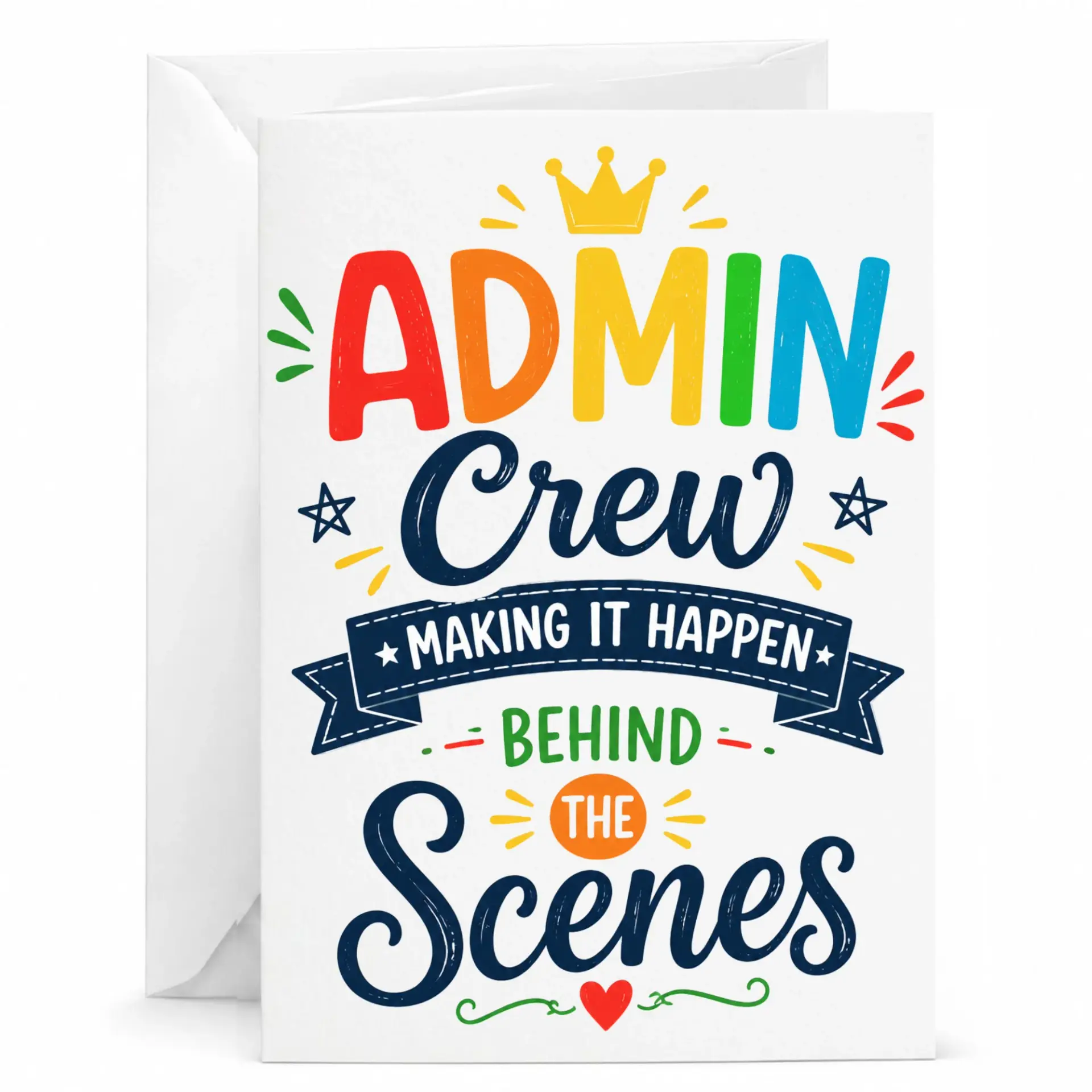 Greeting Card Admin Crew Making It Behind the Scenes Professional Appreciation Note for Office Staff