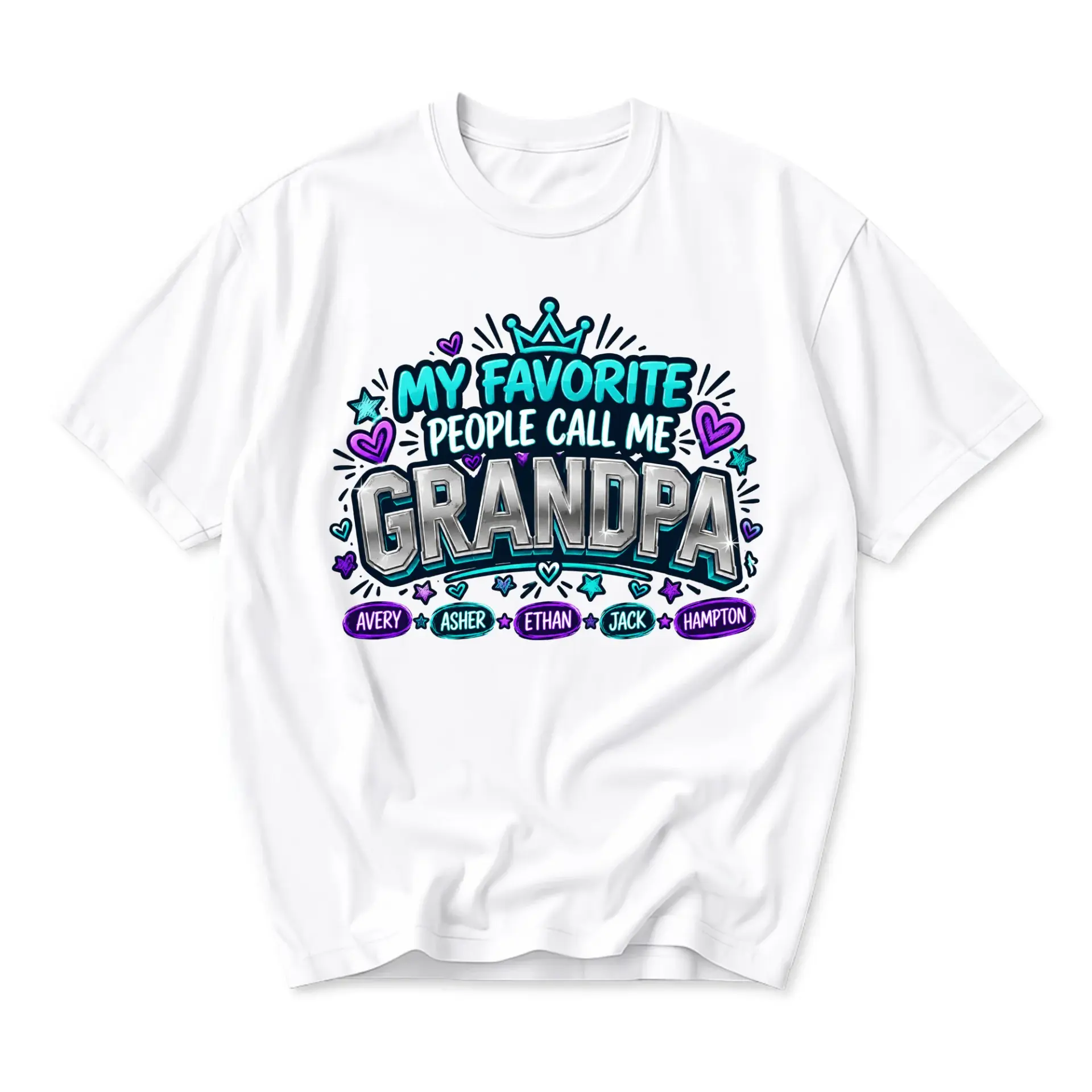 Funny Shirt My Favorite People Call Me Grandpa Personalized Style Graphic Tee Casual Crew Neck Unisex Apparel
