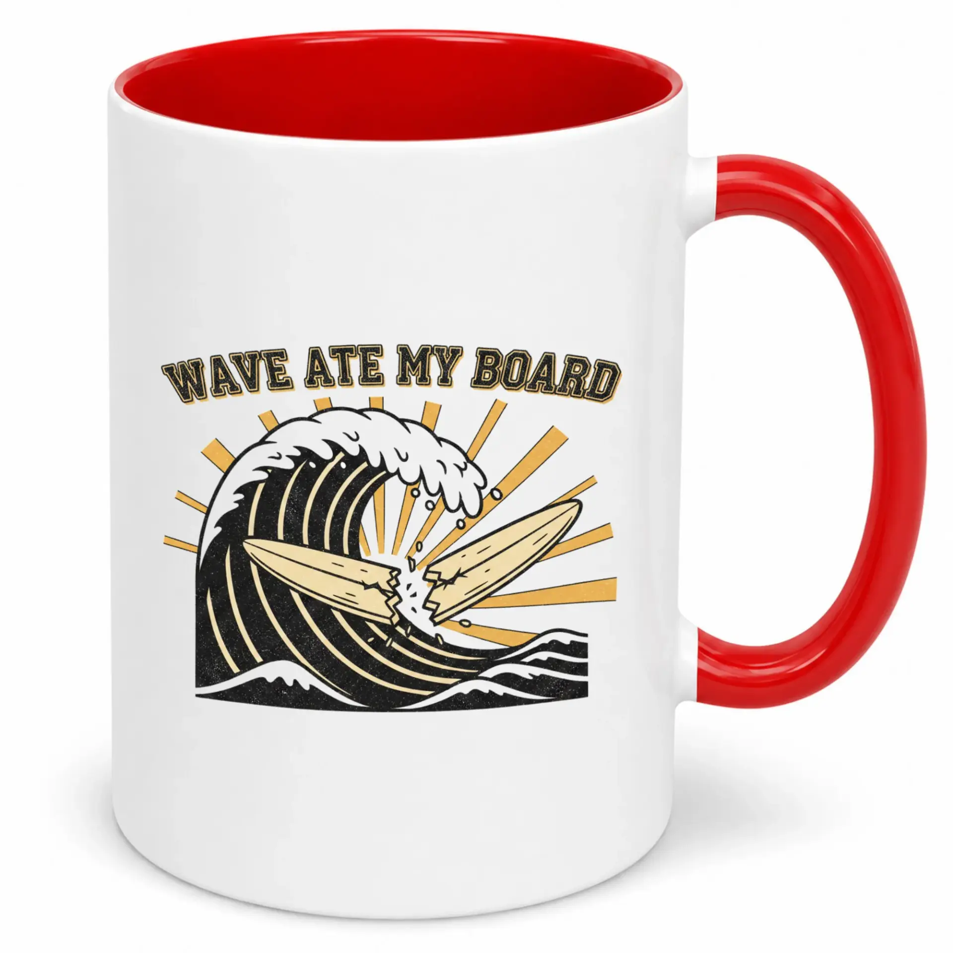 Funny Surfing Humor Ceramic Coffee Mug for Beach Lovers, Surfers, and Ocean Enthusiasts, White 11oz or 15oz Drinkware Cup