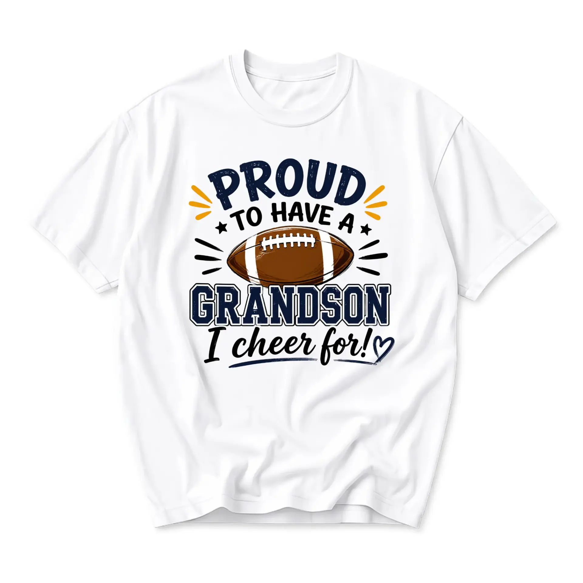 Graphic Tee Proud to Have a Grandson Football Sport Casual Unisex Crew Neck