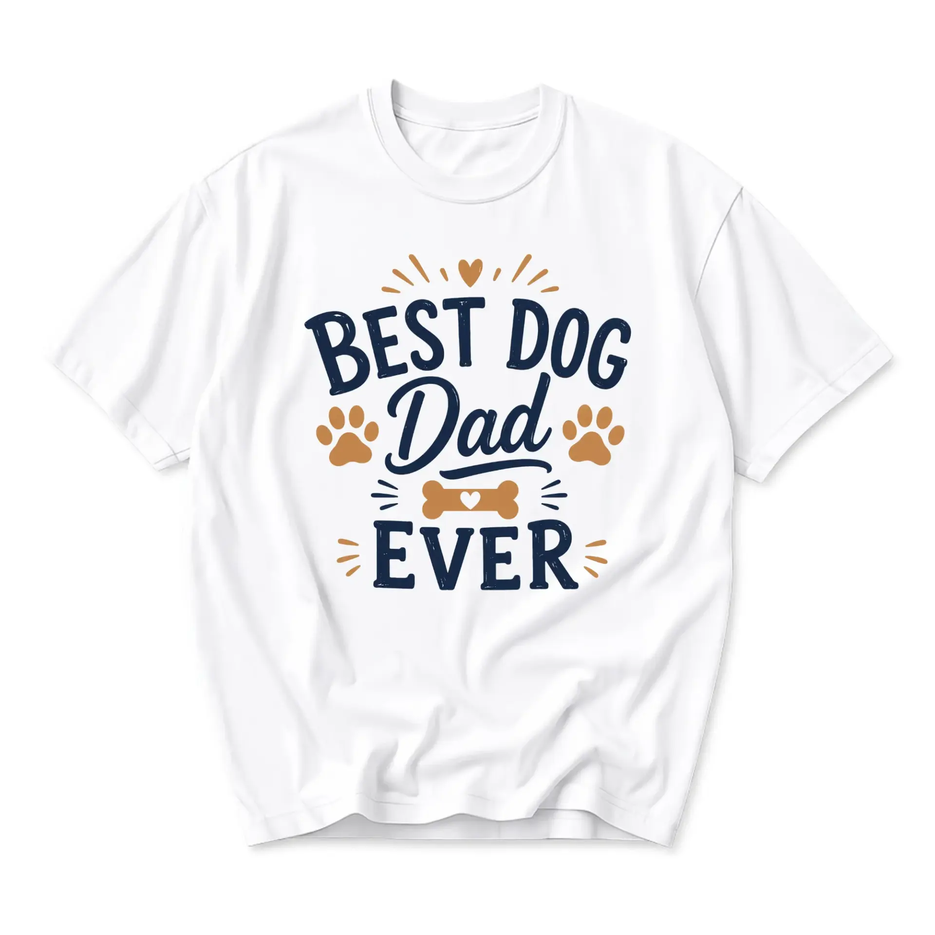 Graphic Tee Best Dog Dad Ever Unisex Cotton T-Shirt Casual Everyday Apparel