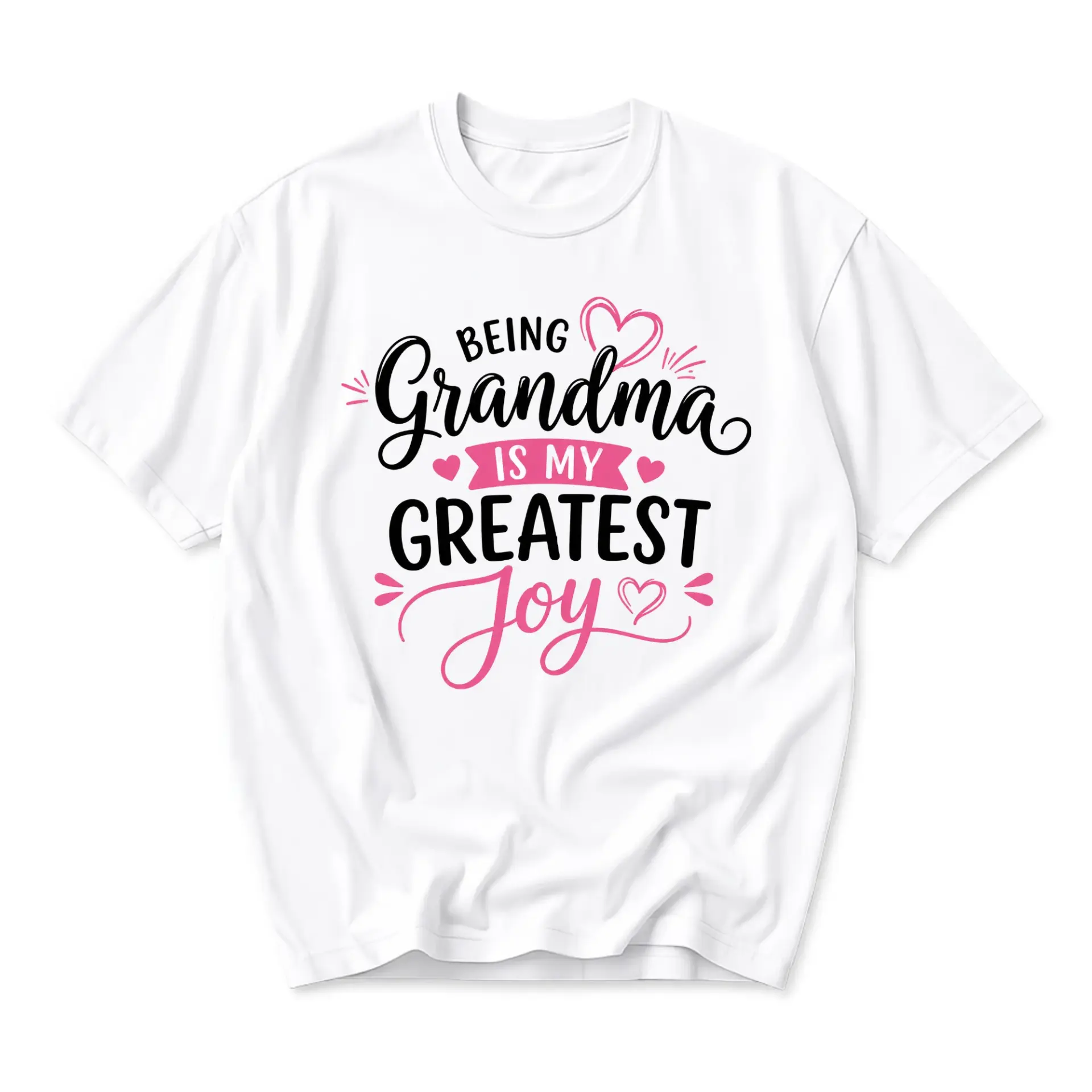 Graphic Tee Being Grandma Is My Greatest Joy Unisex Crew Neck Short Sleeve Shirt for Casual Daily Wear and Gifting