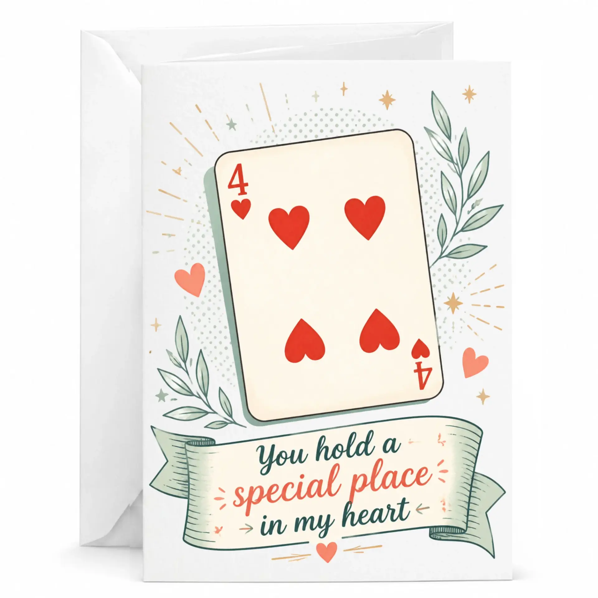 Greeting Card with Playing and Sentimental for Romantic Gestures or Heartfelt Appreciation