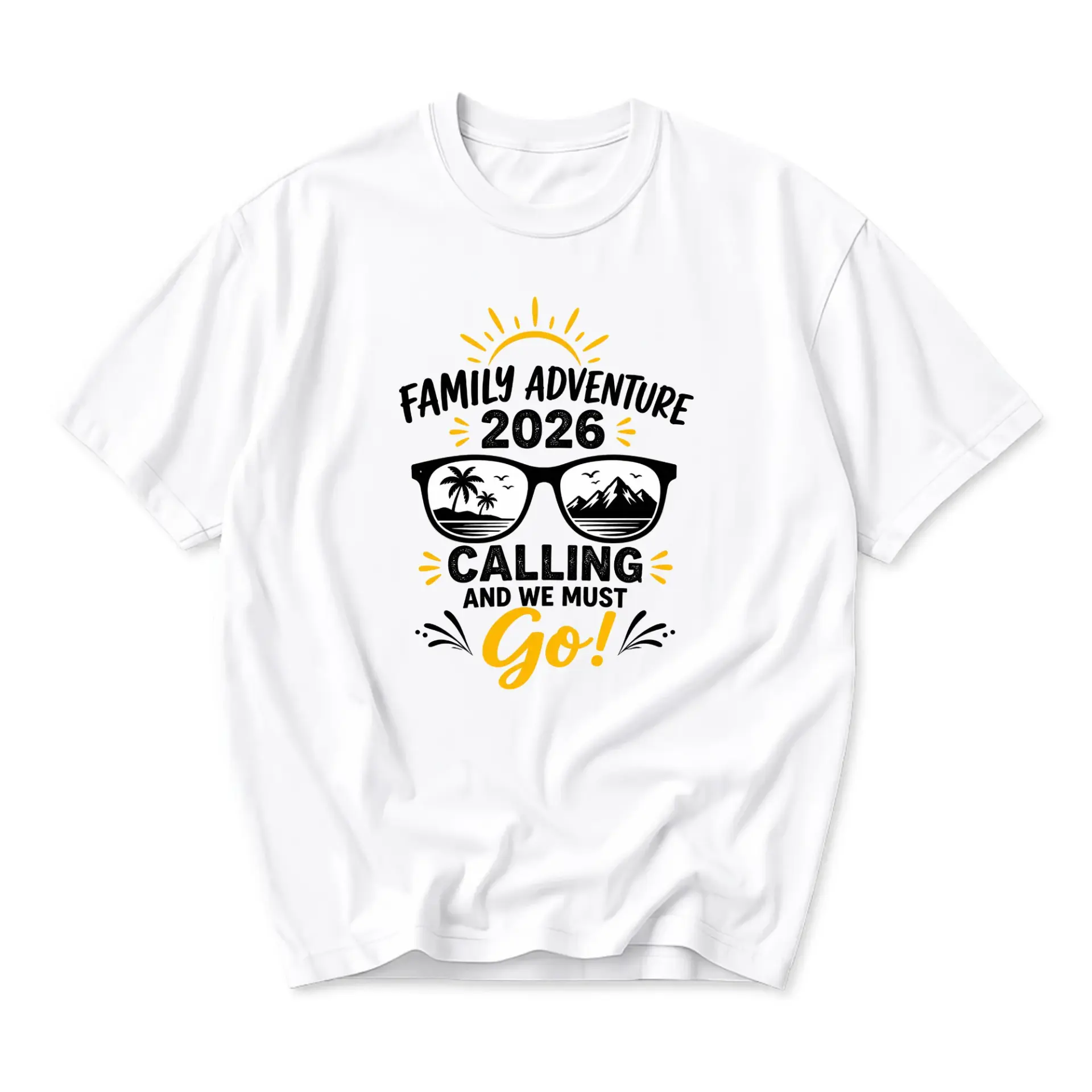 Graphic Tee Family Adventure 2026 Unisex Crew Neck Short Sleeve Shirt Casual Vacation Trip Apparel for Men and Women