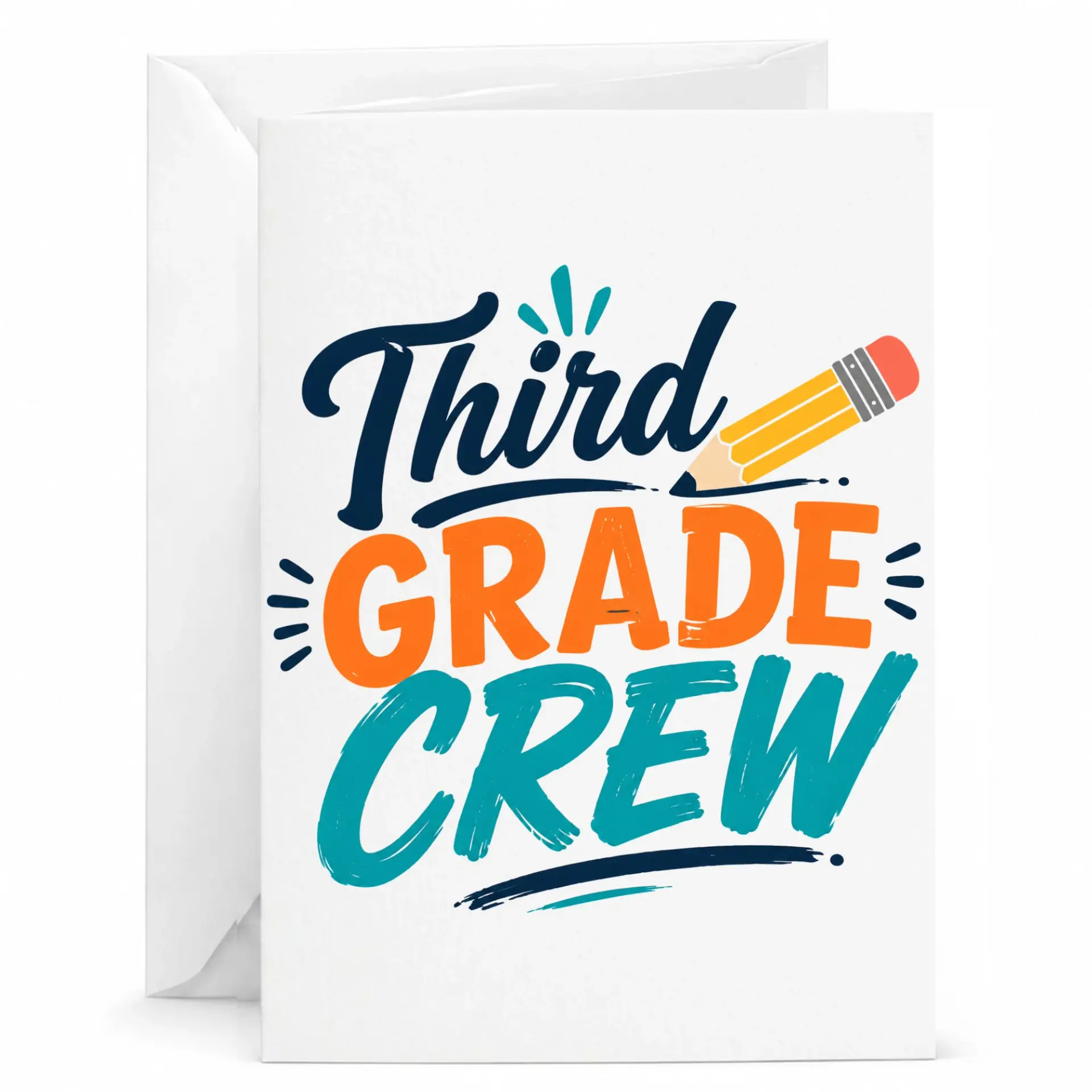 Personalized Greeting Card Third Crew School Theme Stationery