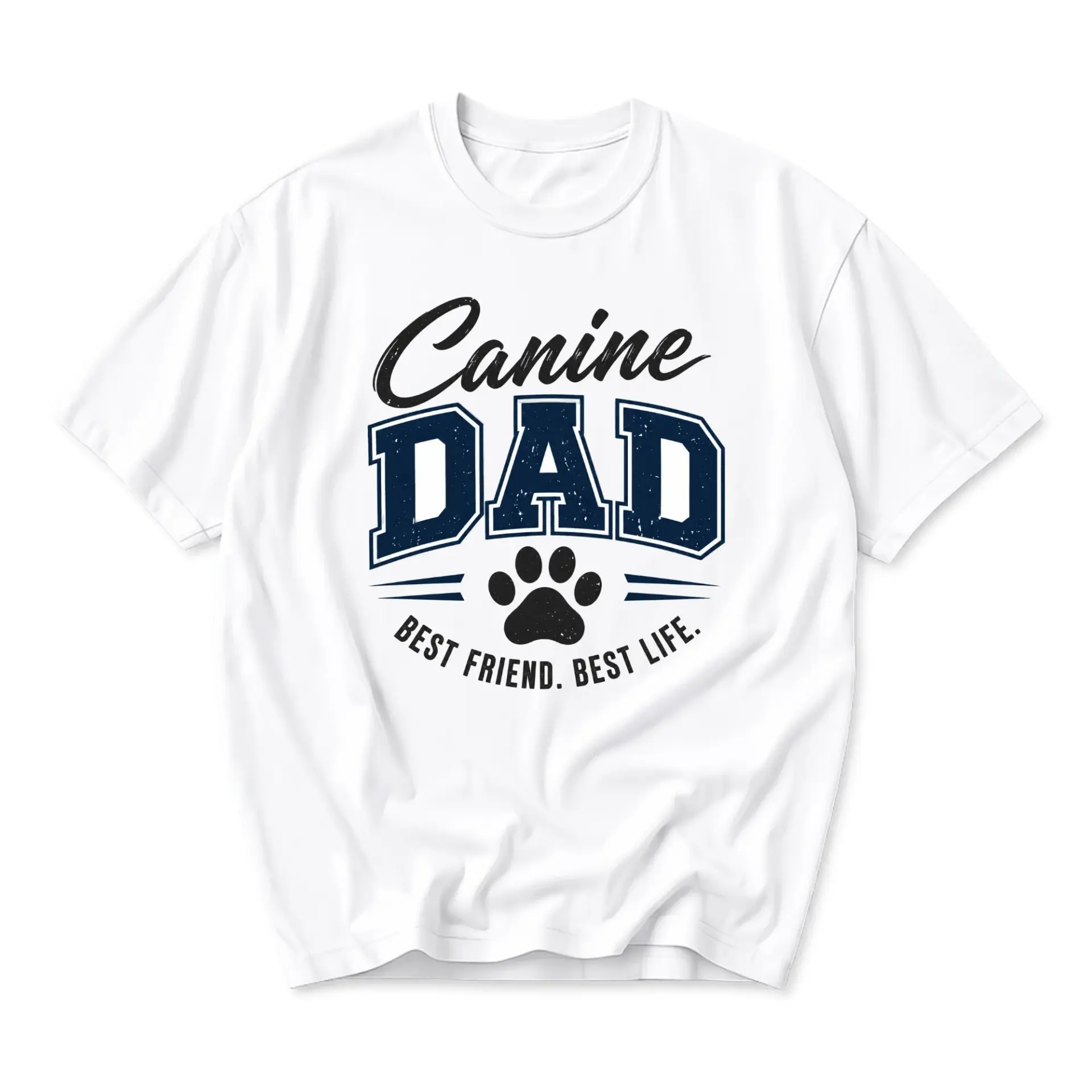 Graphic Tee Canine Dad Best Friend Life Unisex Crew Neck T-Shirt for Pet