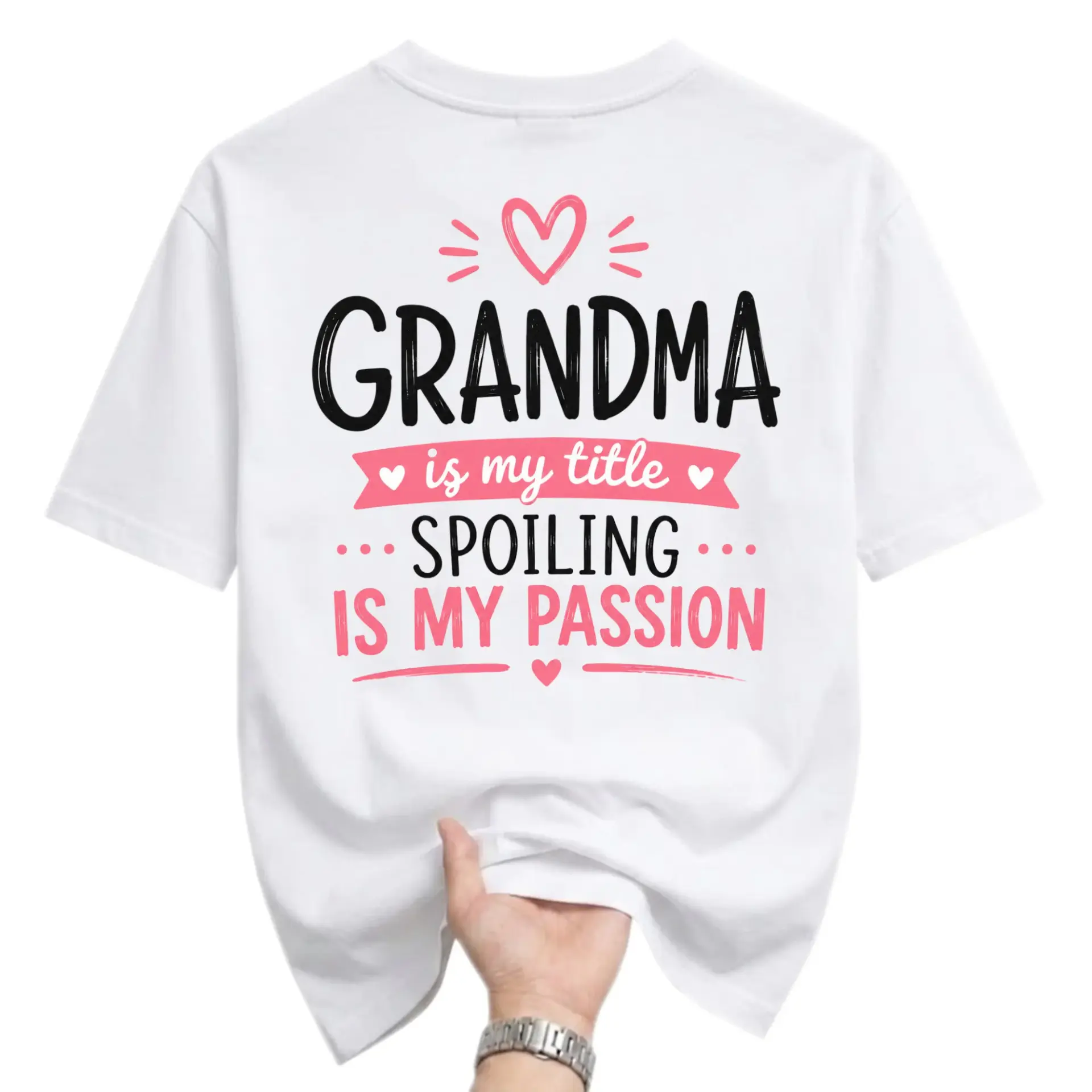 Funny Shirt Grandma Is My Spoiling Is My Passion Graphic Tee Unisex Casual Cotton Crew Neck Short Sleeve Top