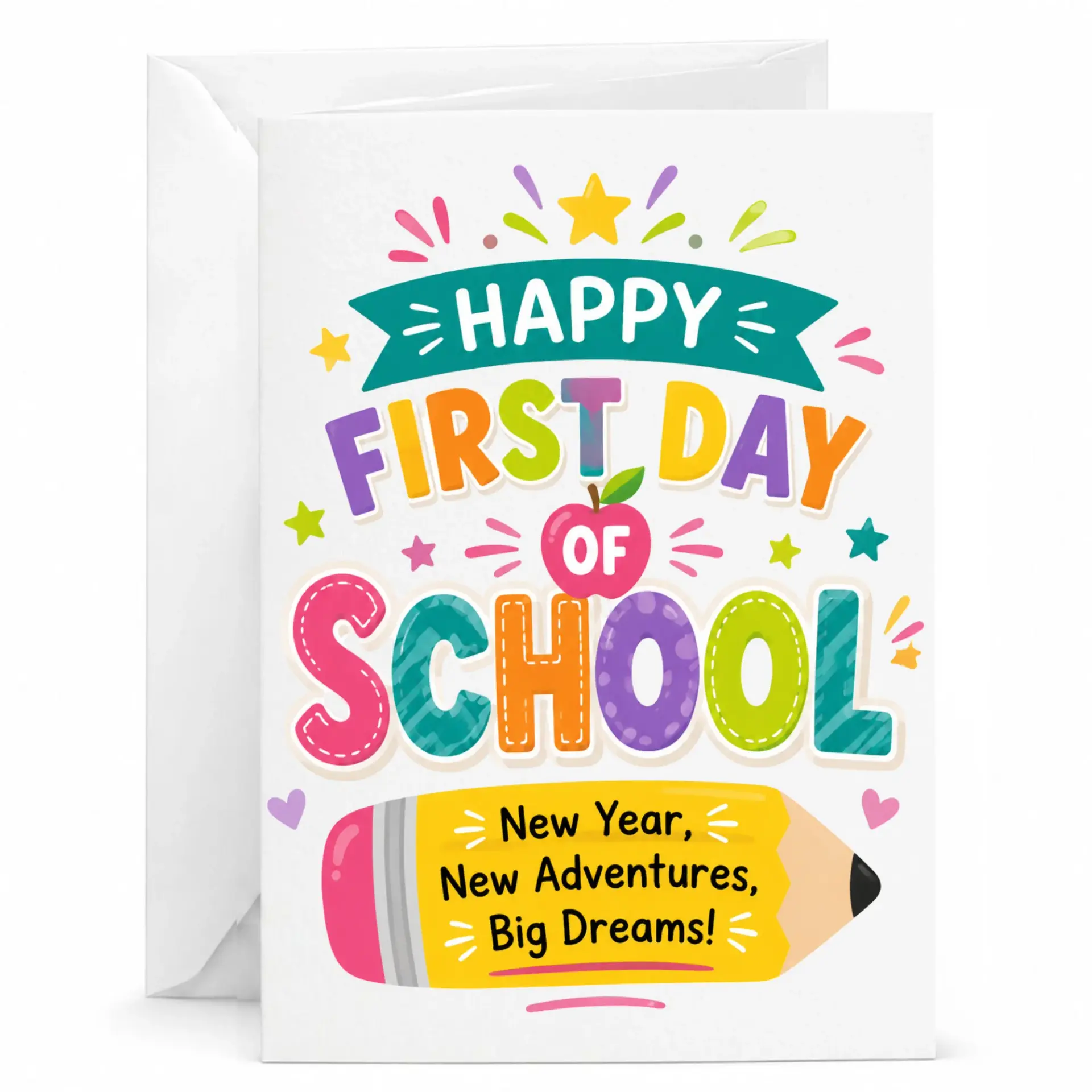 Personalized Greeting Card Happy First Day of School Academic