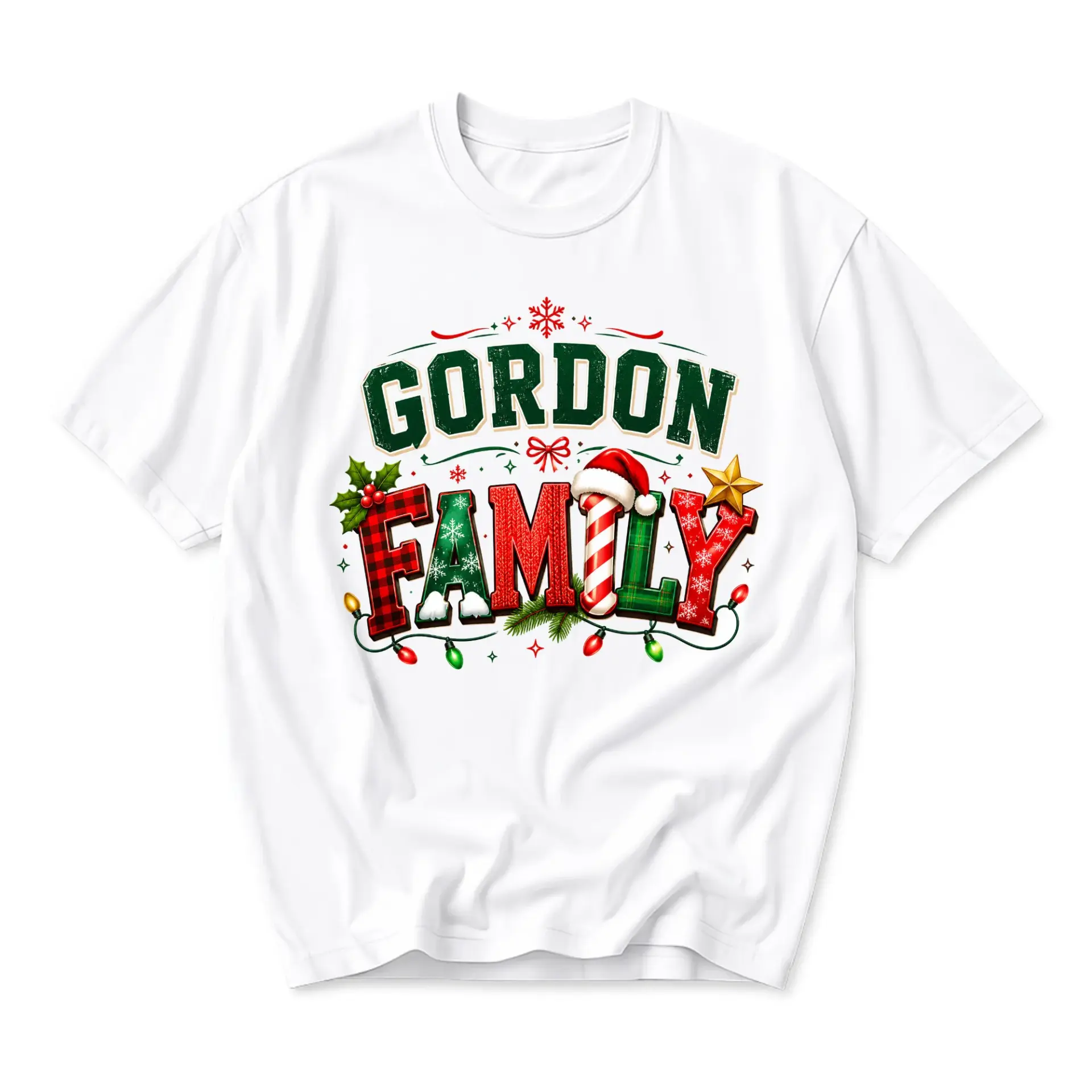 Graphic Tee Gordon Family Holiday Apparel Custom Festive Season Shirt Unisex Short Sleeve Crew Neck Casual Top