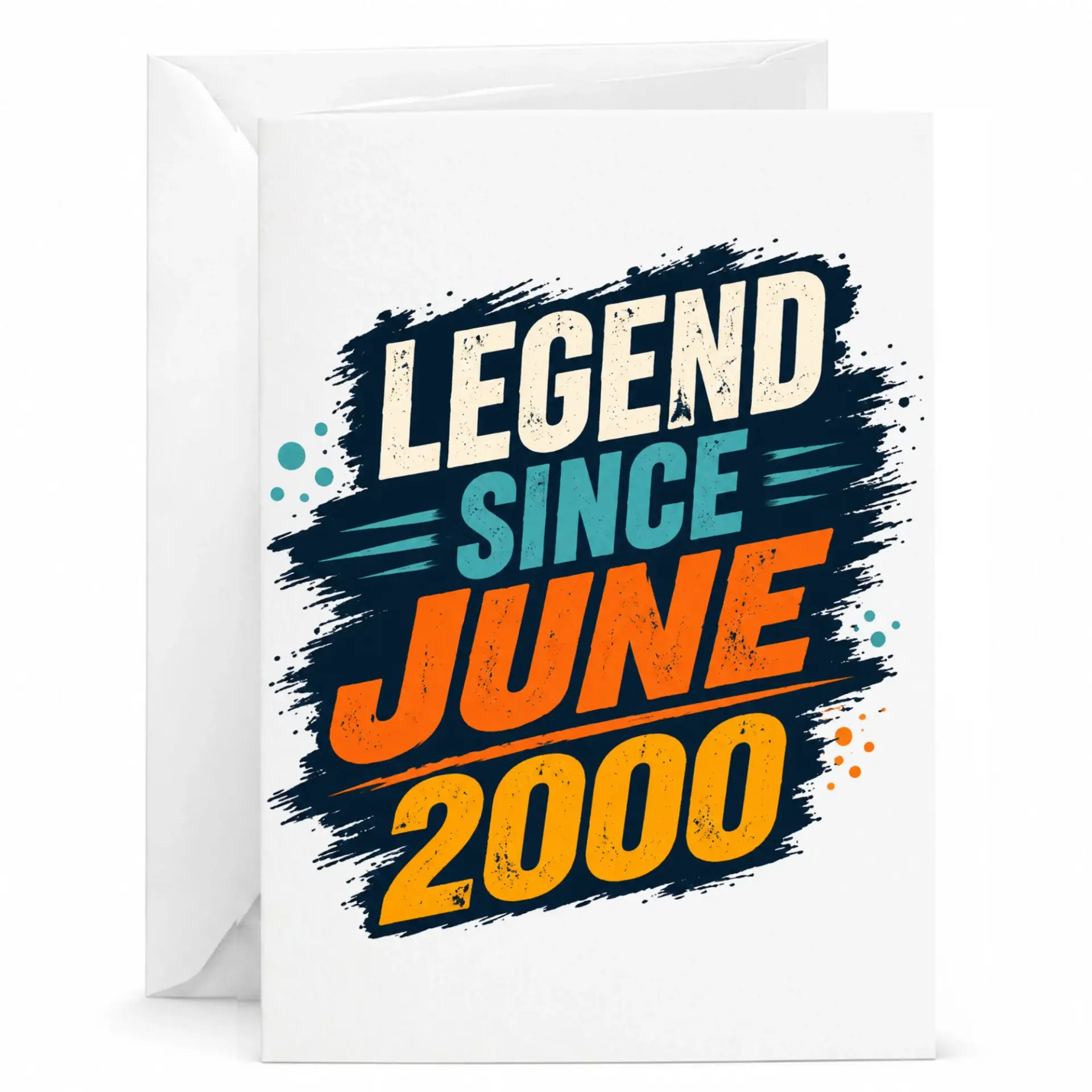 Birthday Card Legend Since June 2000 Retro Typography Greeting Card for Milestone Celebration and Special Anniversary