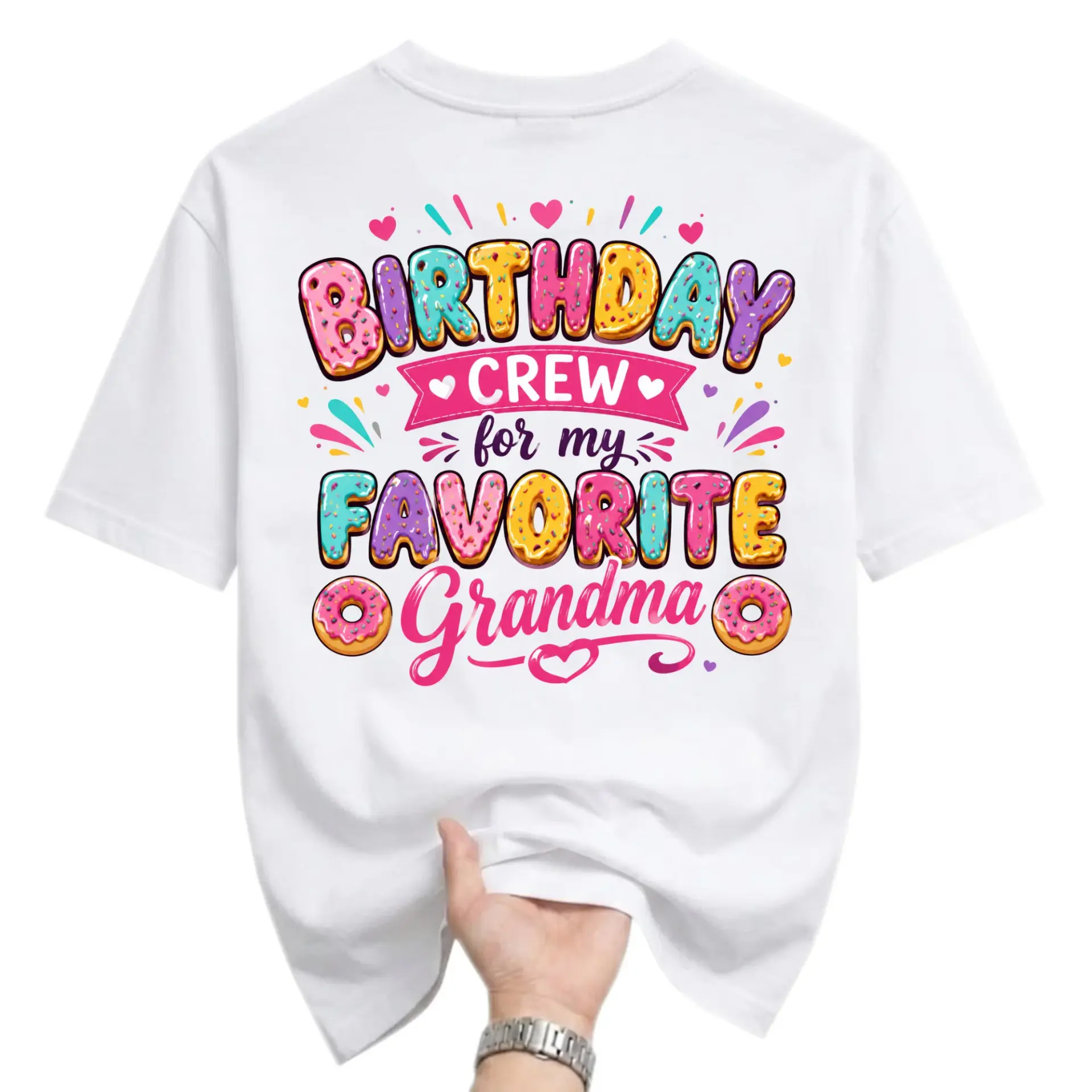 Graphic Tee Birthday Crew for My Favorite Grandma Shirt Unisex Casual