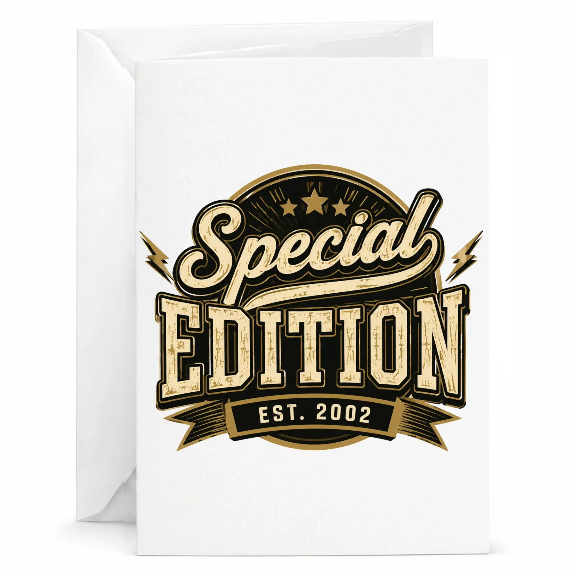 Birthday Greeting Card Special Edition Est 2002 Vintage Style Design for Milestone Celebrations 5x7 Inch Folded Note