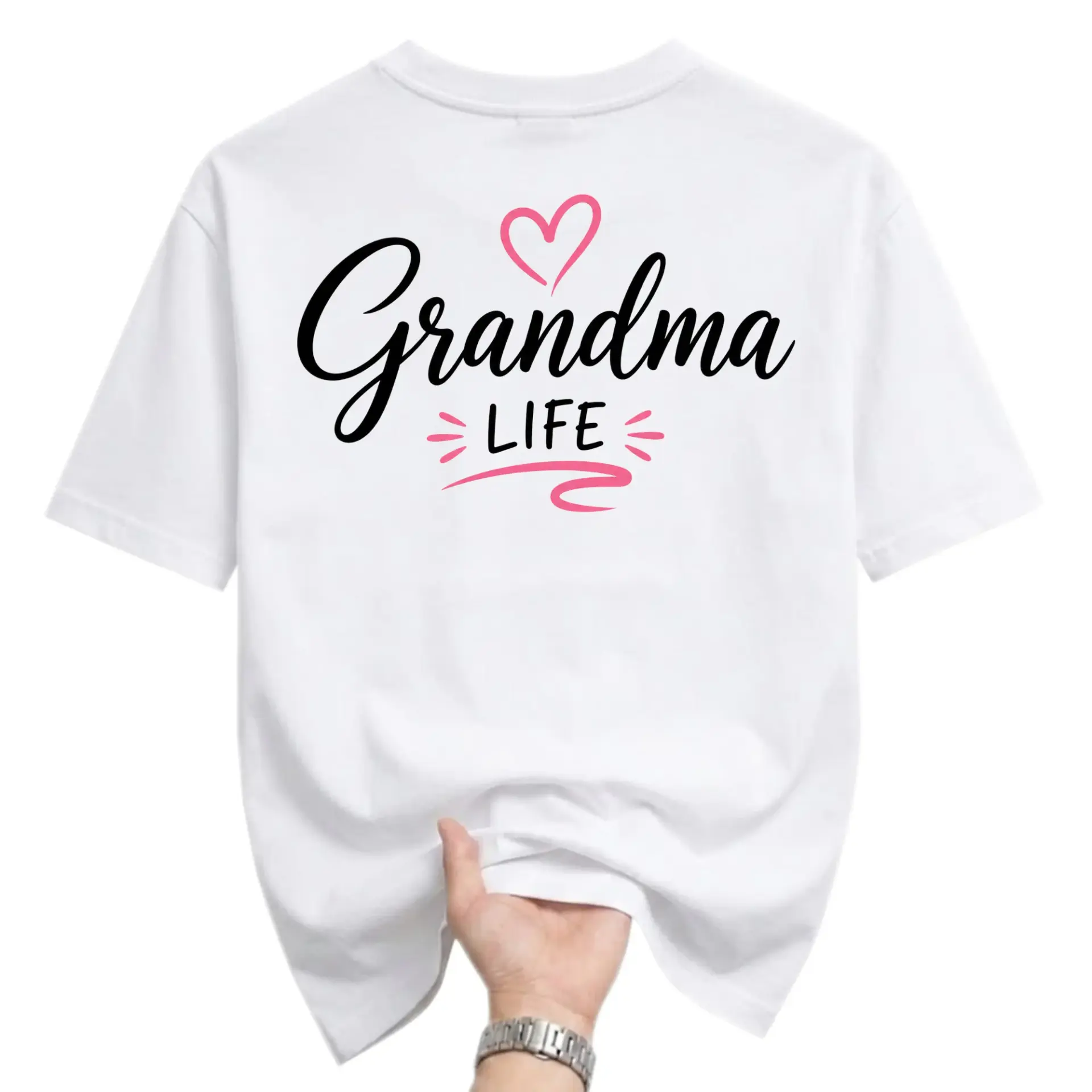 T-shirt Grandma Life Graphic Tee Casual Cotton Top for Daily Wear Comfortable Everyday Shirt White Apparel