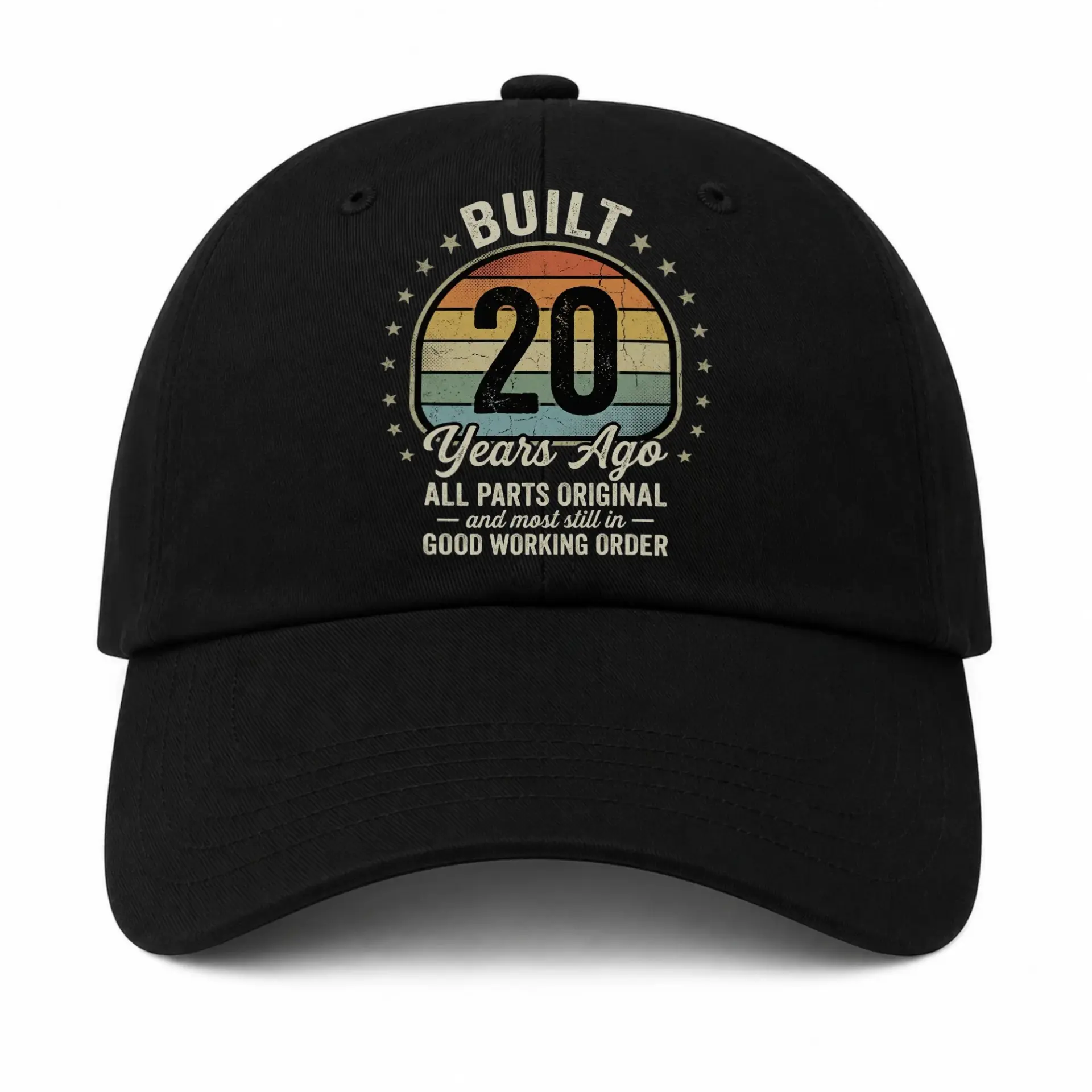 Baseball Cap Vintage Retro Sunset Design Embroidered Casual Dad Hat
