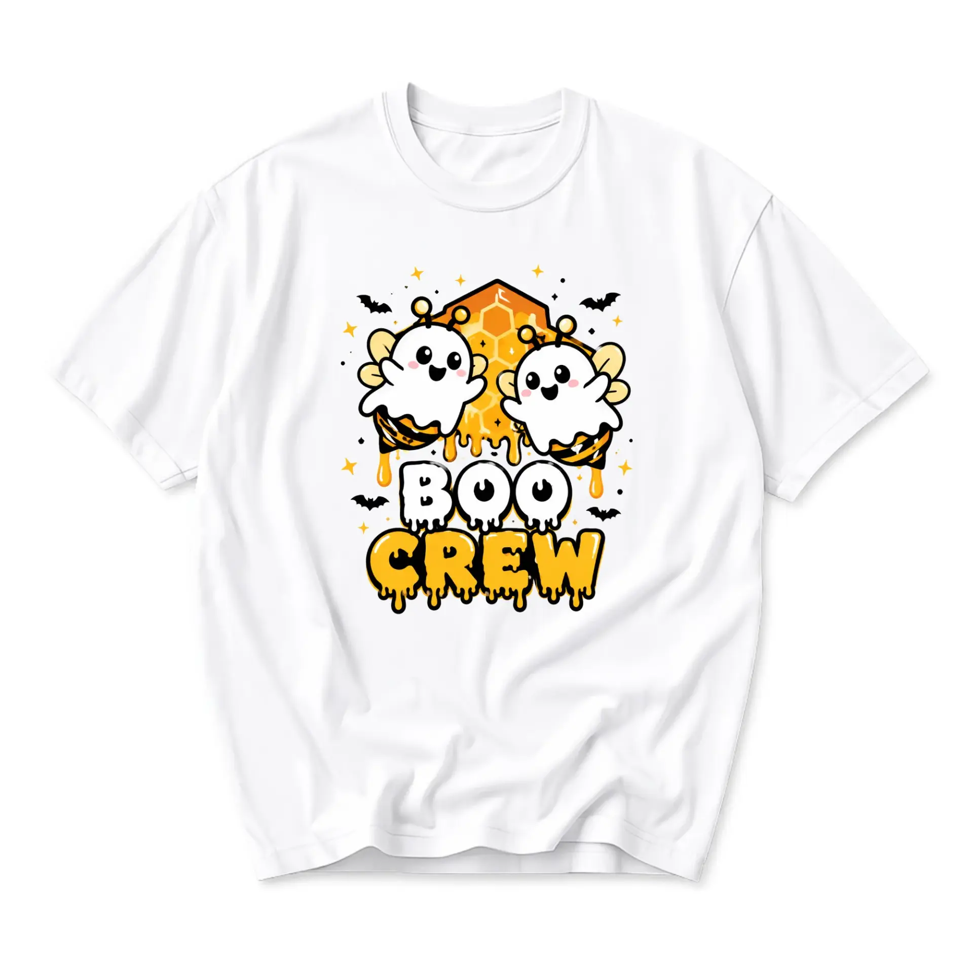 Funny Shirt Boo Crew Bee Ghost Graphic Tee Unisex Casual Apparel for Autumn Holiday Enthusiasts and Daily Wear