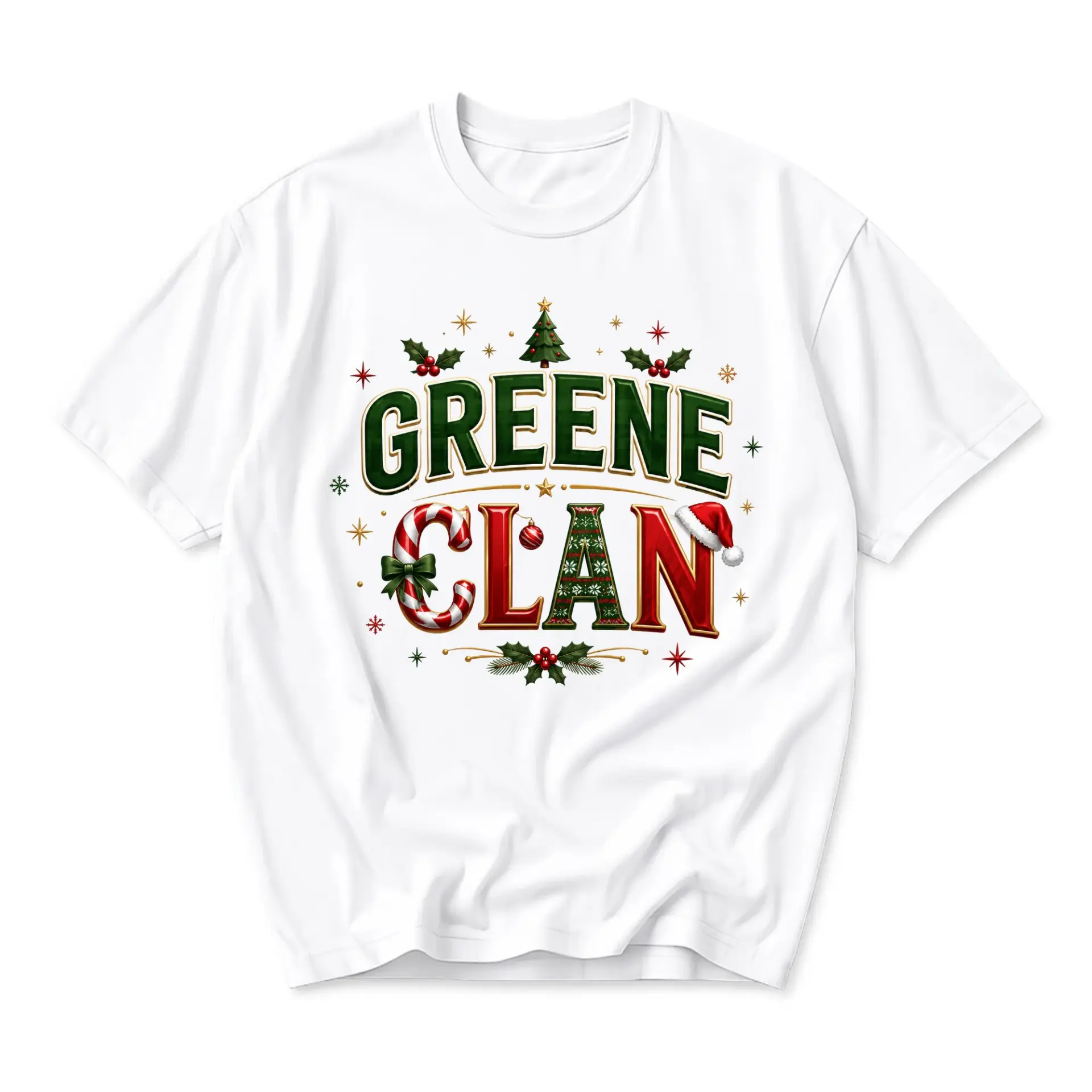 Graphic Tee Greene Clan Holiday Themed Unisex T-Shirt Custom Seasonal Family Apparel for Winter Festive Celebrations
