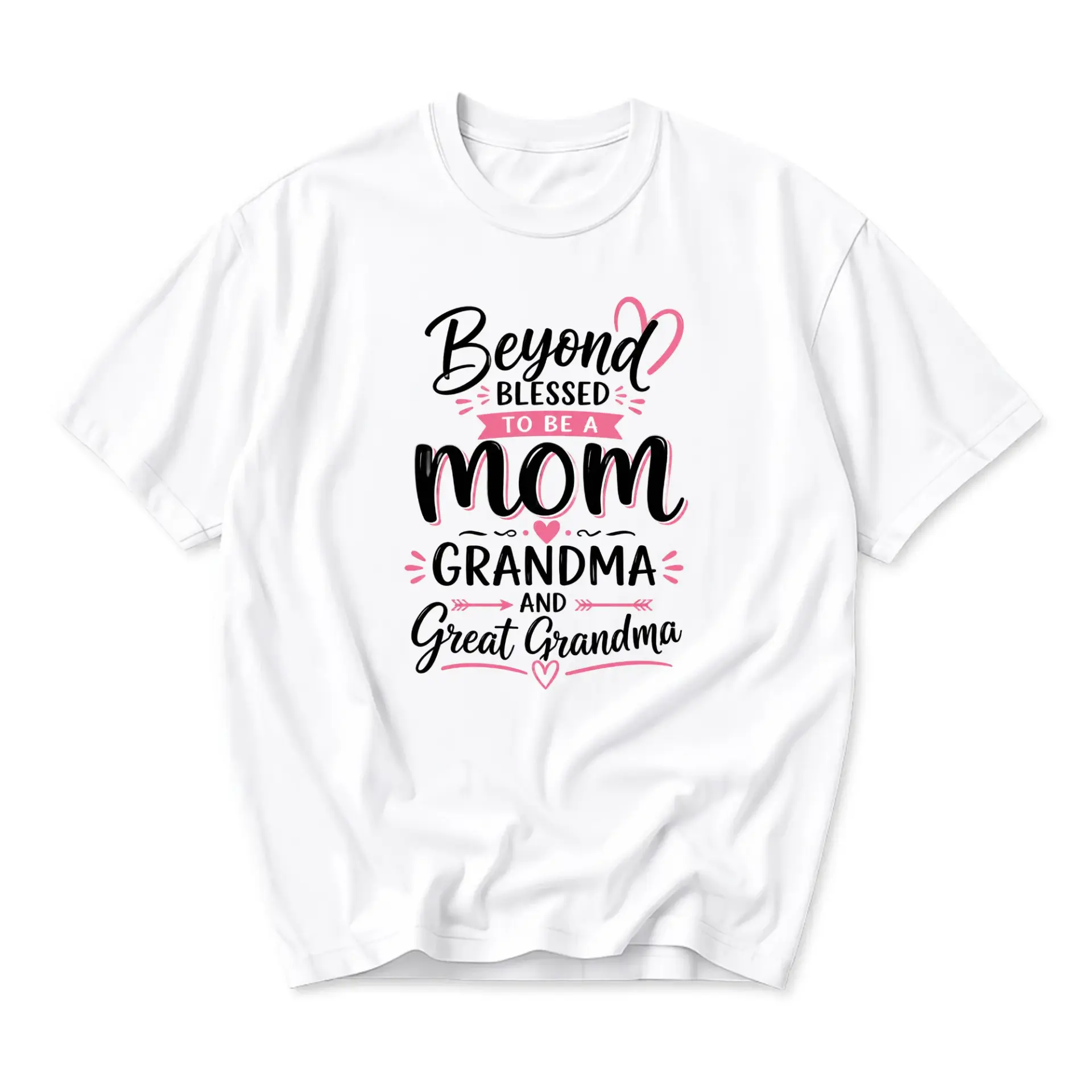 T-shirt to Be a Mom Grandma and Great Graphic Tee Casual Unisex Crew Neck