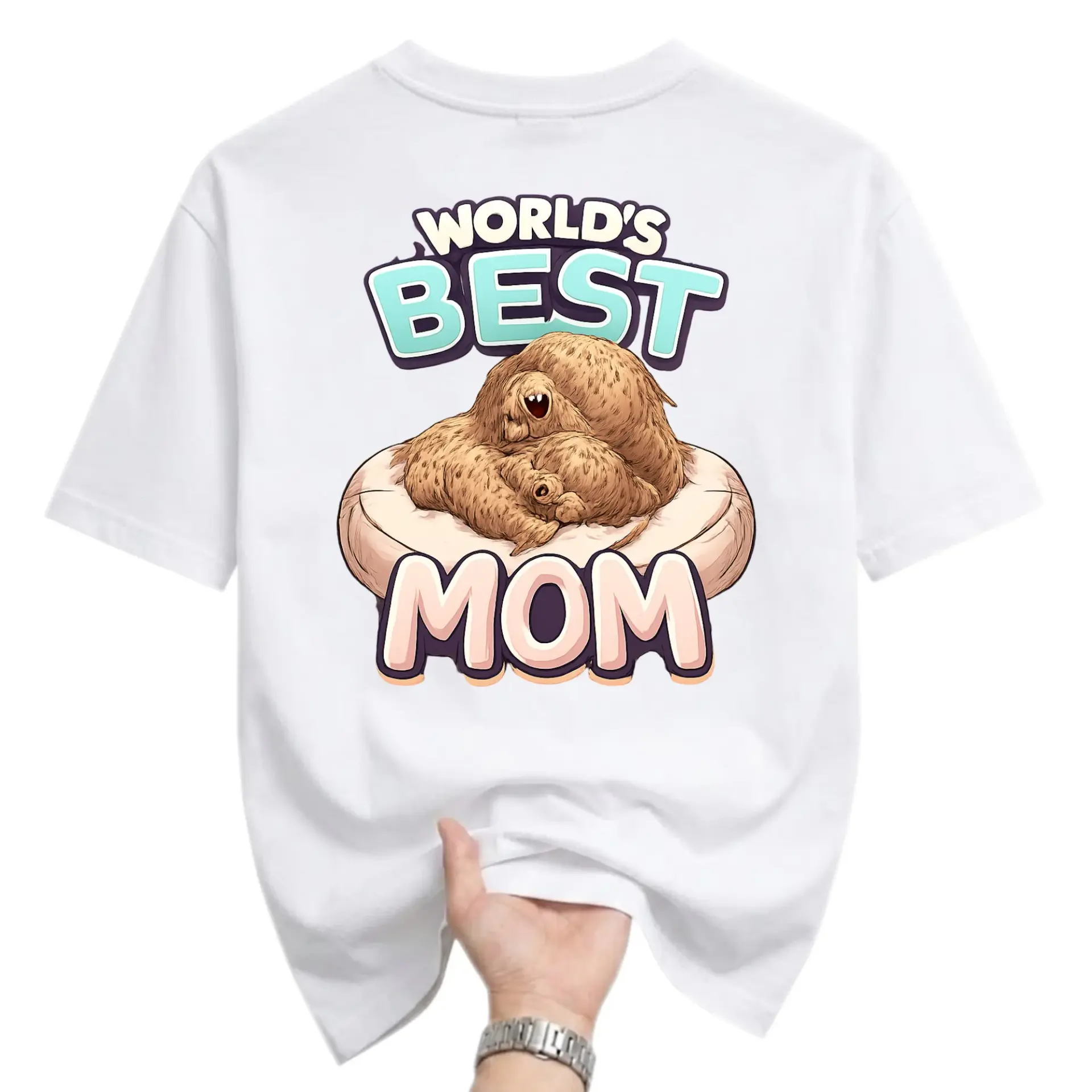 Funny Shirt World's Best Mom Graphic Tee Sloth Illustration Unisex Crew