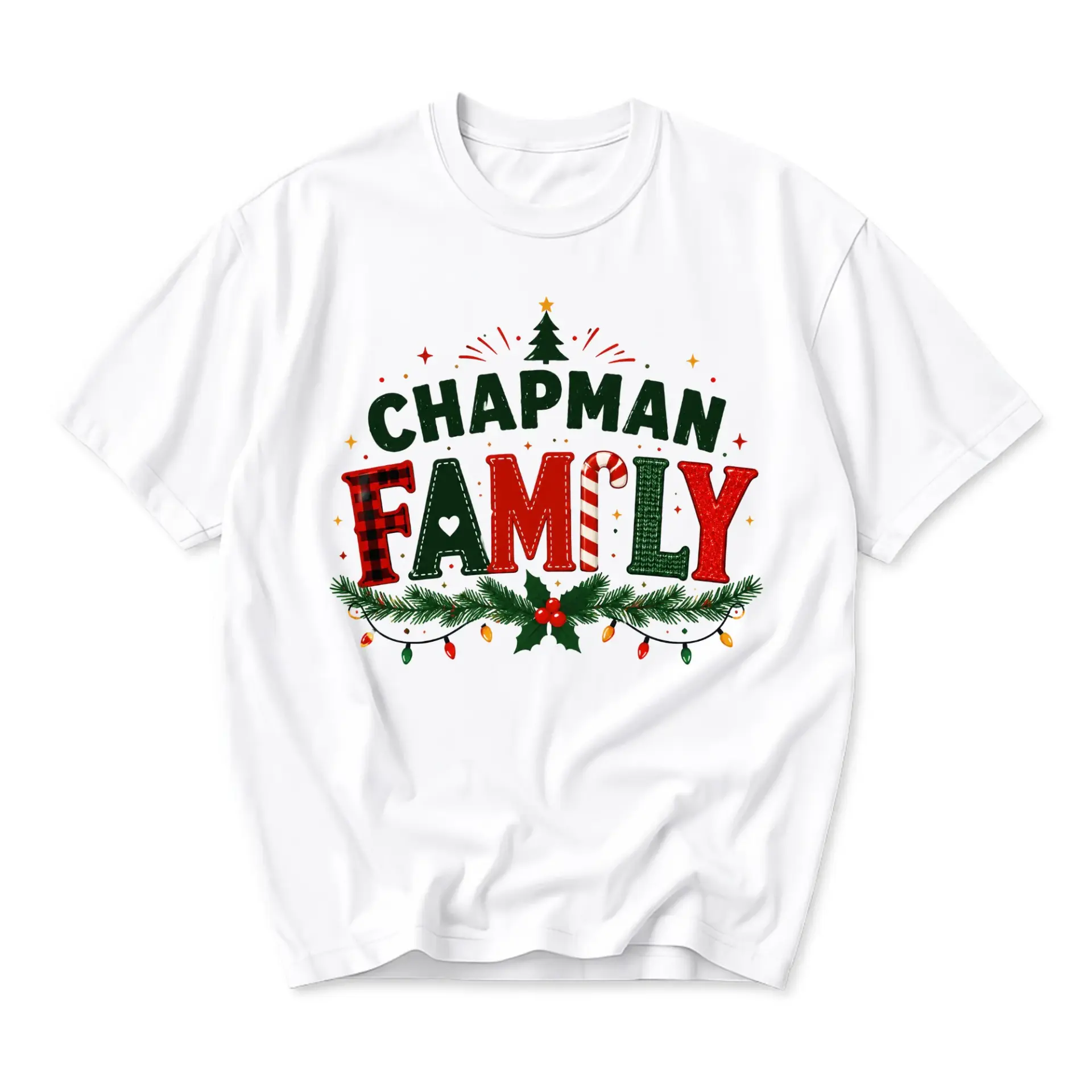 T-shirt Chapman Family Christmas Graphic Tee Holiday Matching Group Apparel Festive Unisex Crew Neck Casual Cotton Top