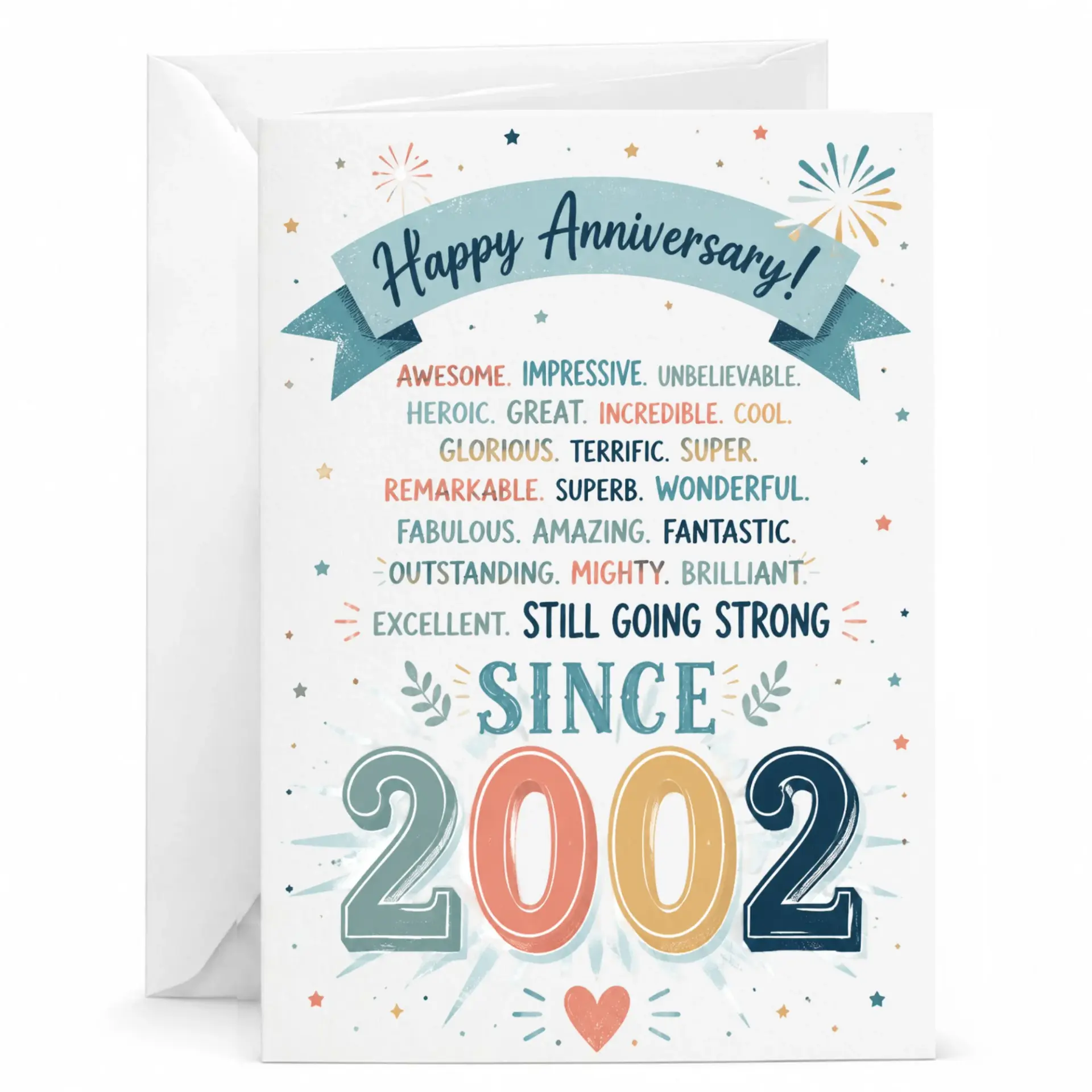 Greeting Card Happy Anniversary Still Going Strong Since 2002 Festive Celebration Card for Couples and Partners