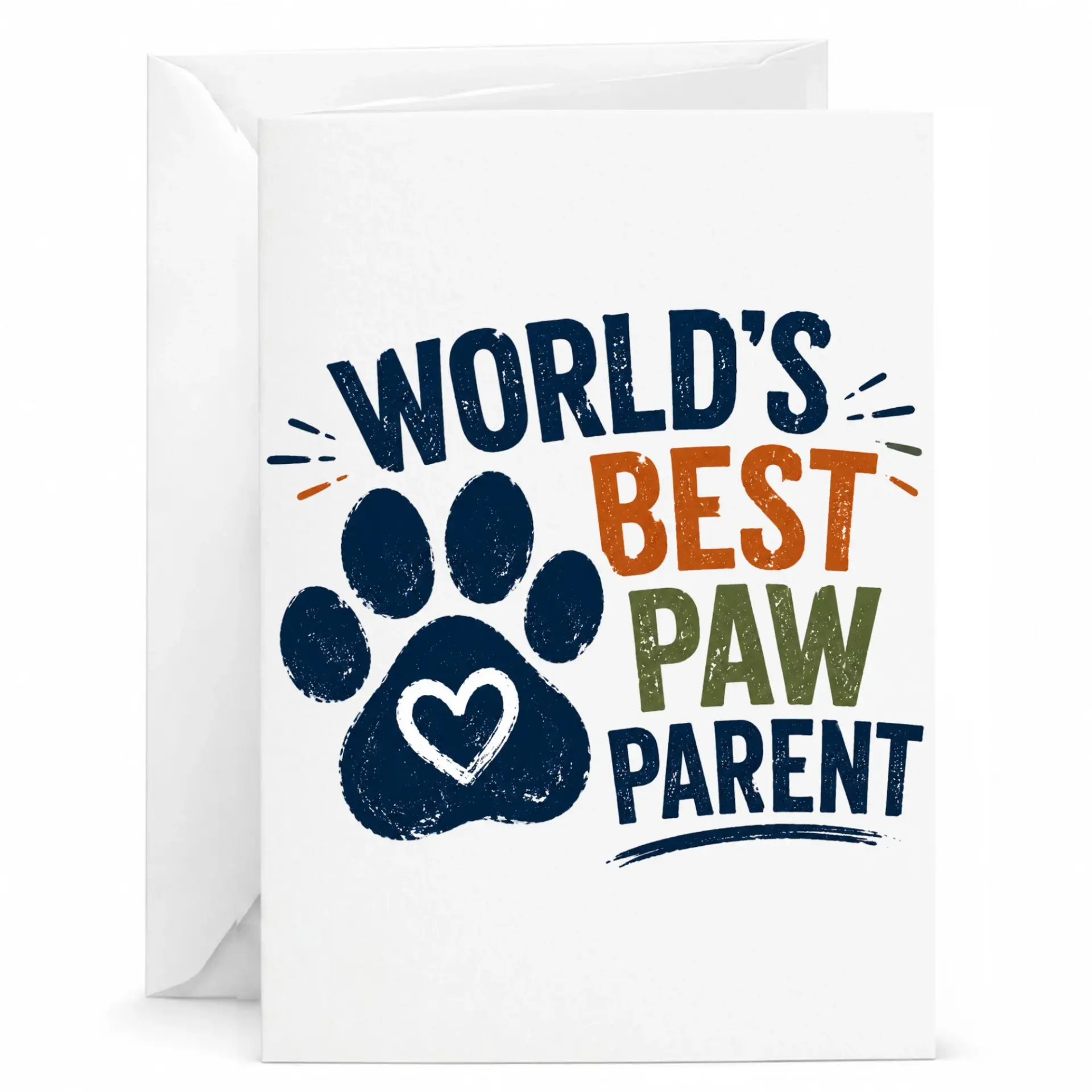 Greeting Card Worlds Best Paw Parent Pet Lover Design with Heart Paw Print Illustration for Any Special Occasion