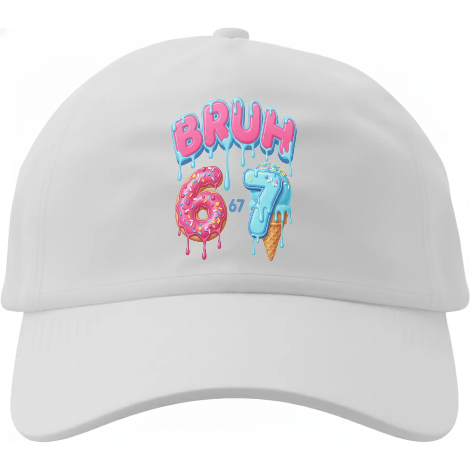 Baseball Cap with Funny Donut Ice Cream Graphic Print Modern Low Profile Cotton Hat for Everyday Casual Street Style