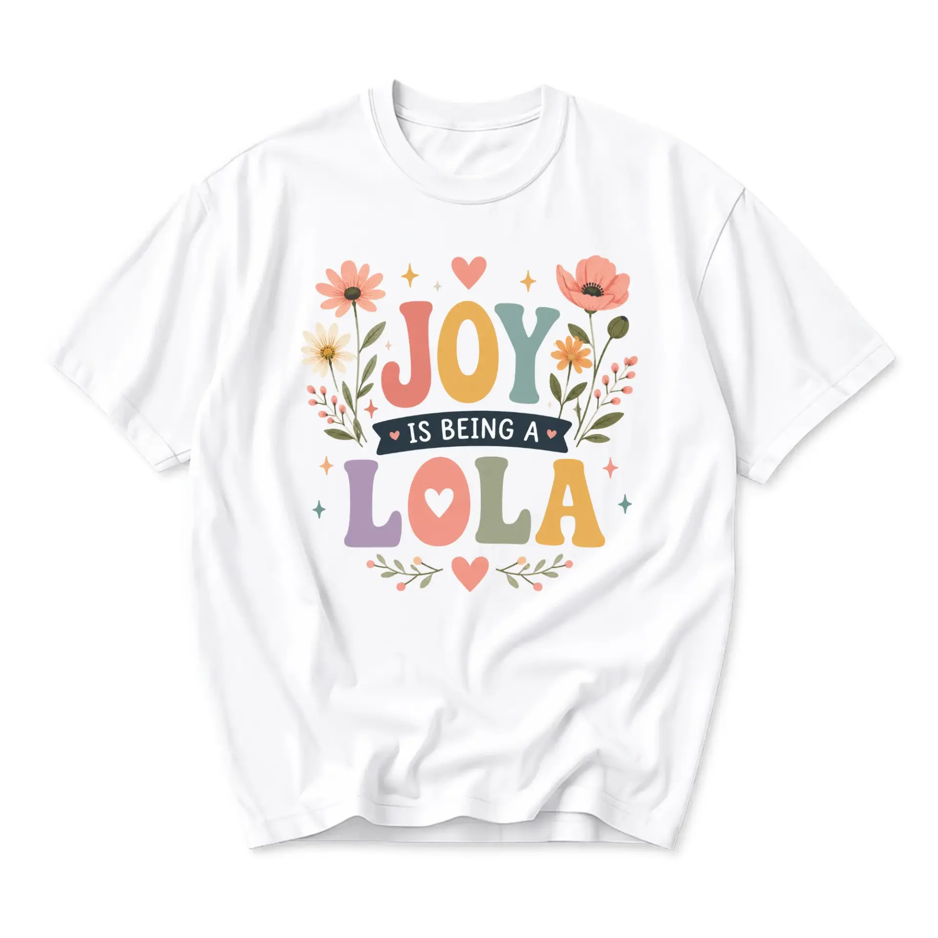 Graphic Is Being a Lola Floral Art Unisex Crew Neck T-Shirt Casual Everyday Summer Short Sleeve Top