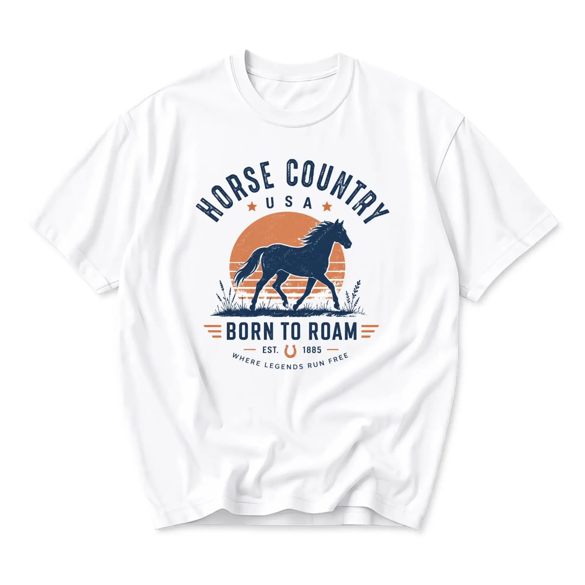 Graphic Tee Horse Country Usa Equestrian Lover Unisex Crew Neck Short