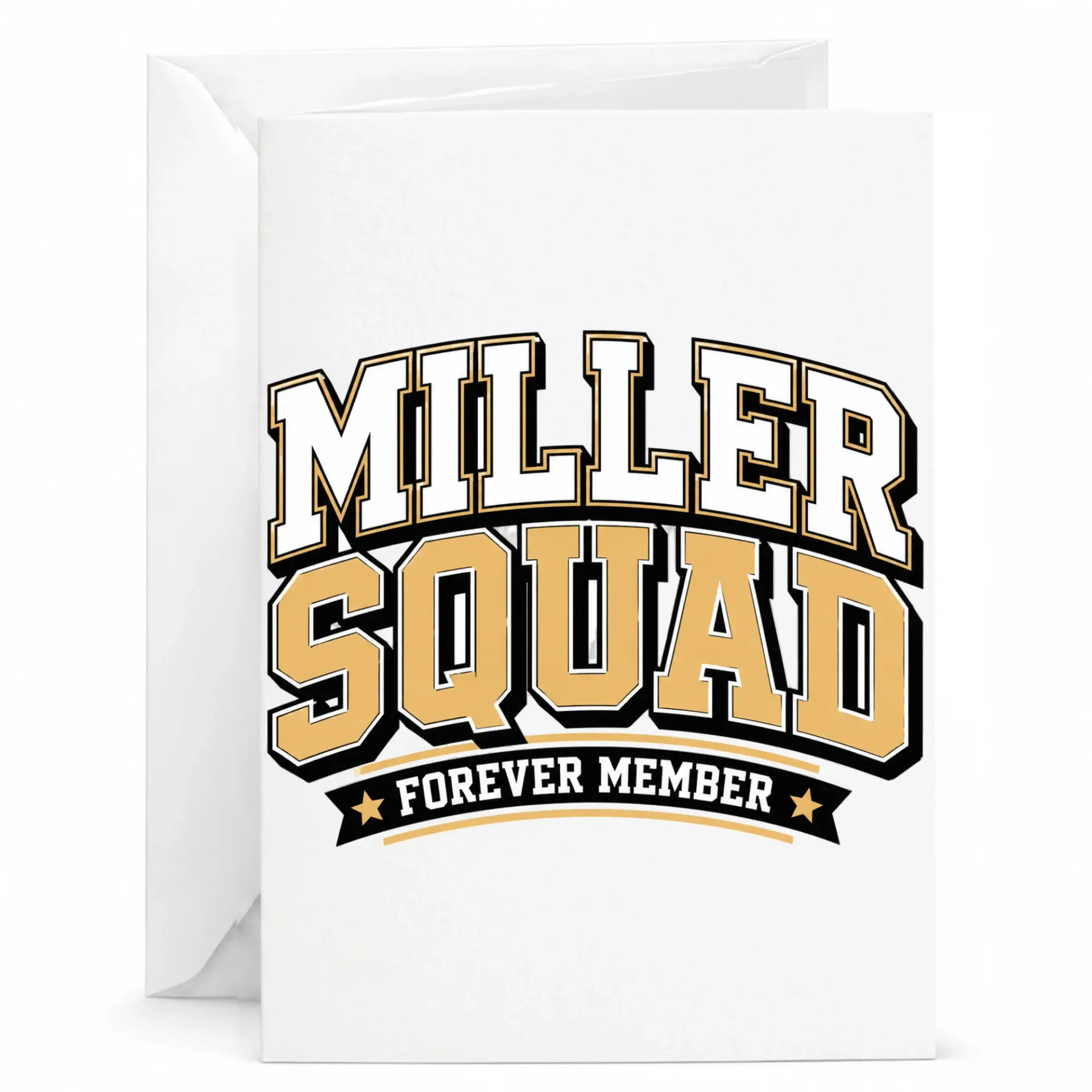 Greeting Card Miller Squad Forever Member Design for Family Gatherings and Personal Milestones 5x7 Inches Folded