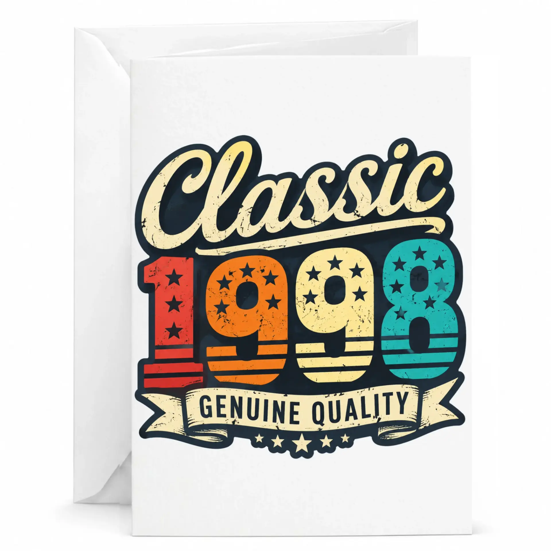 Greeting Card Classic 1998 Genuine Quality Vintage Style Birthday Stationery for Milestone Celebrations and Birth Year