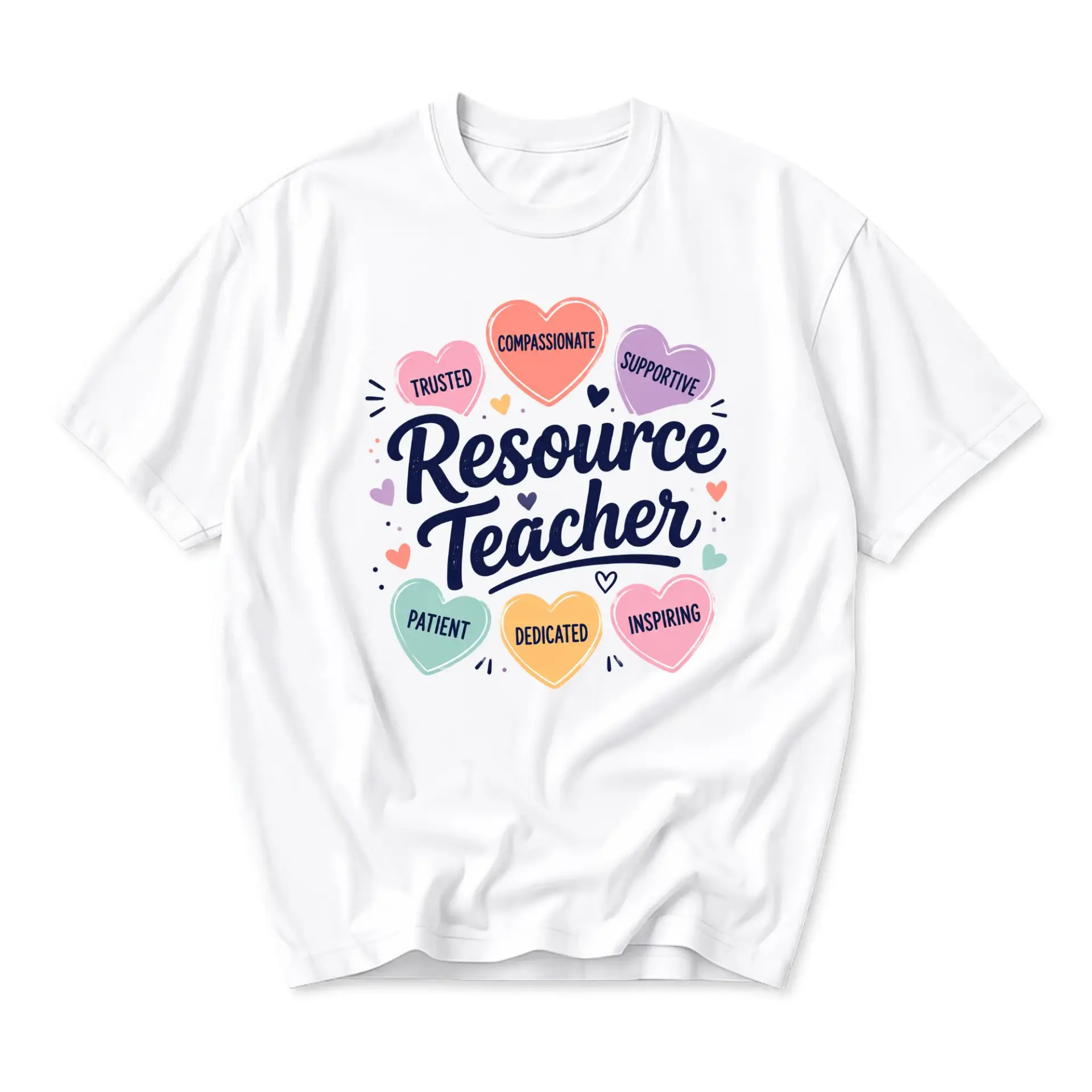 Graphic Tee Resource Teacher Shirt Cute Heart Conversation Candy Aesthetic Design Unisex Crew Neck Everyday Cotton Top