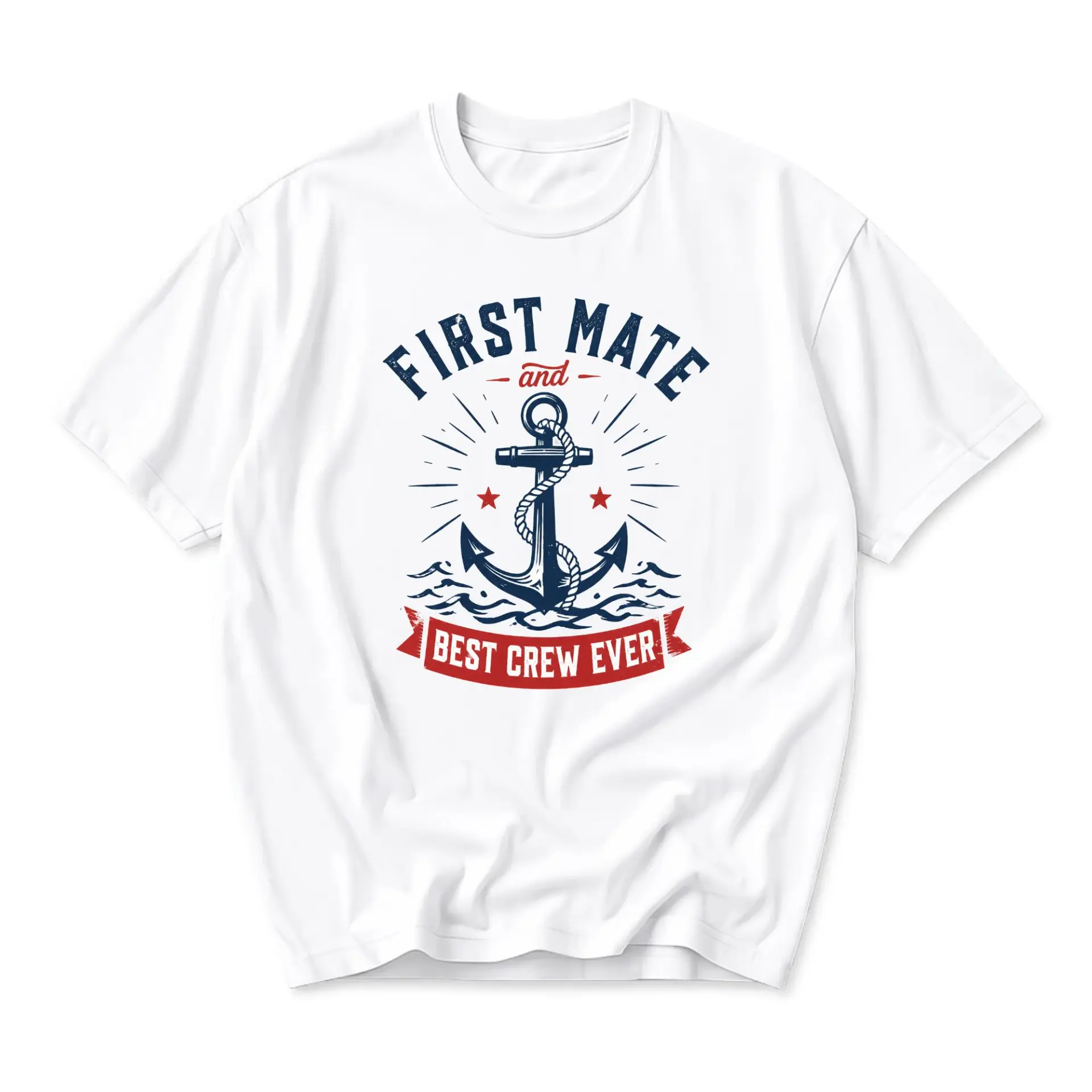 Graphic Tee First Mate Best Crew Ever Nautical Theme T-Shirt Unisex Casual