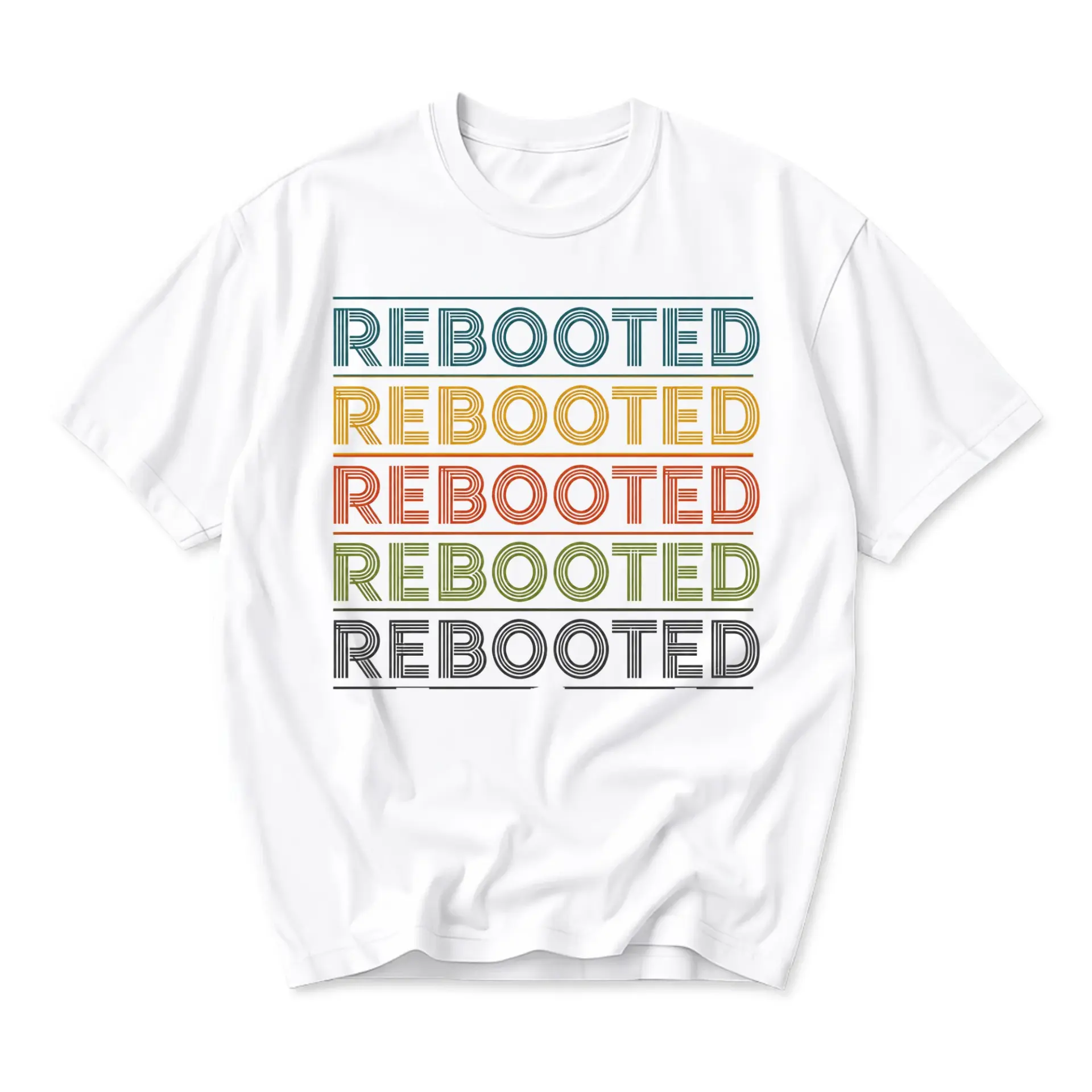 Graphic Tee Retro Rebooted Print Unisex Cotton Crew Neck Short Sleeve Casual Everyday Fashion Apparel Comfortable Shirt