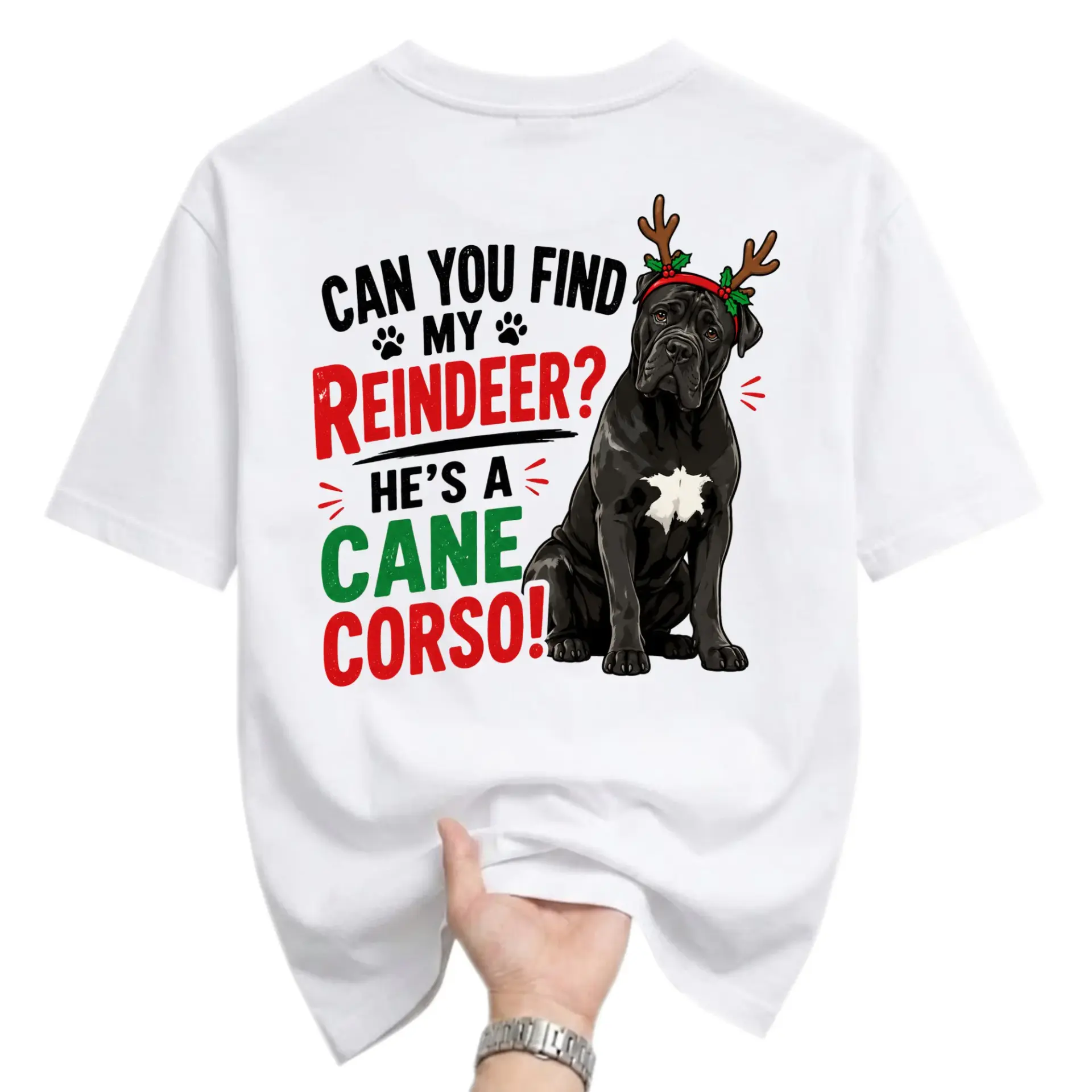 Funny Shirt Cane Corso Dog Christmas Graphic Tee Unisex Crew Neck Short