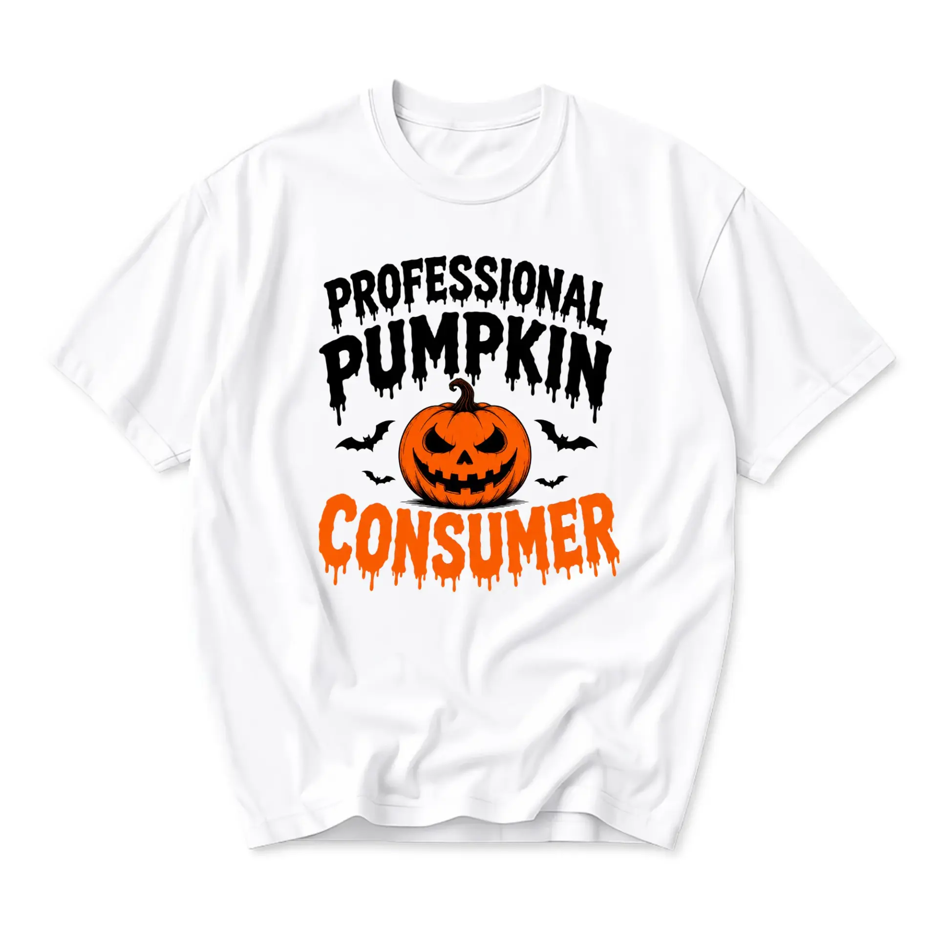 Funny Shirt Professional Pumpkin Consumer Graphic Tee Autumn Seasonal Fall Apparel Unisex Casual Crew Neck T-Shirt