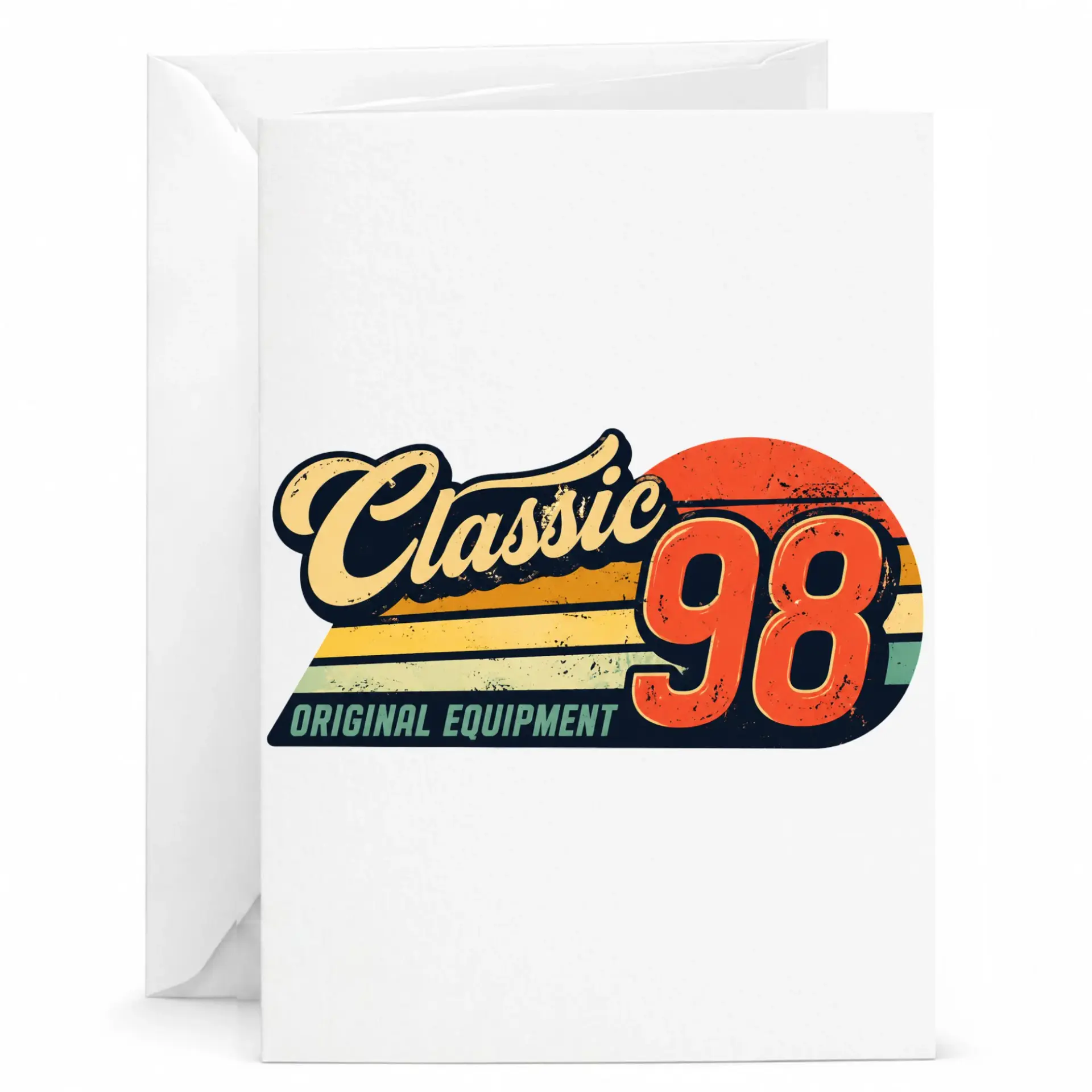 Birthday Card Classic 98 Original Equipment Vintage Style Greeting Card for 1998 Milestone Celebration 5x7 Inches